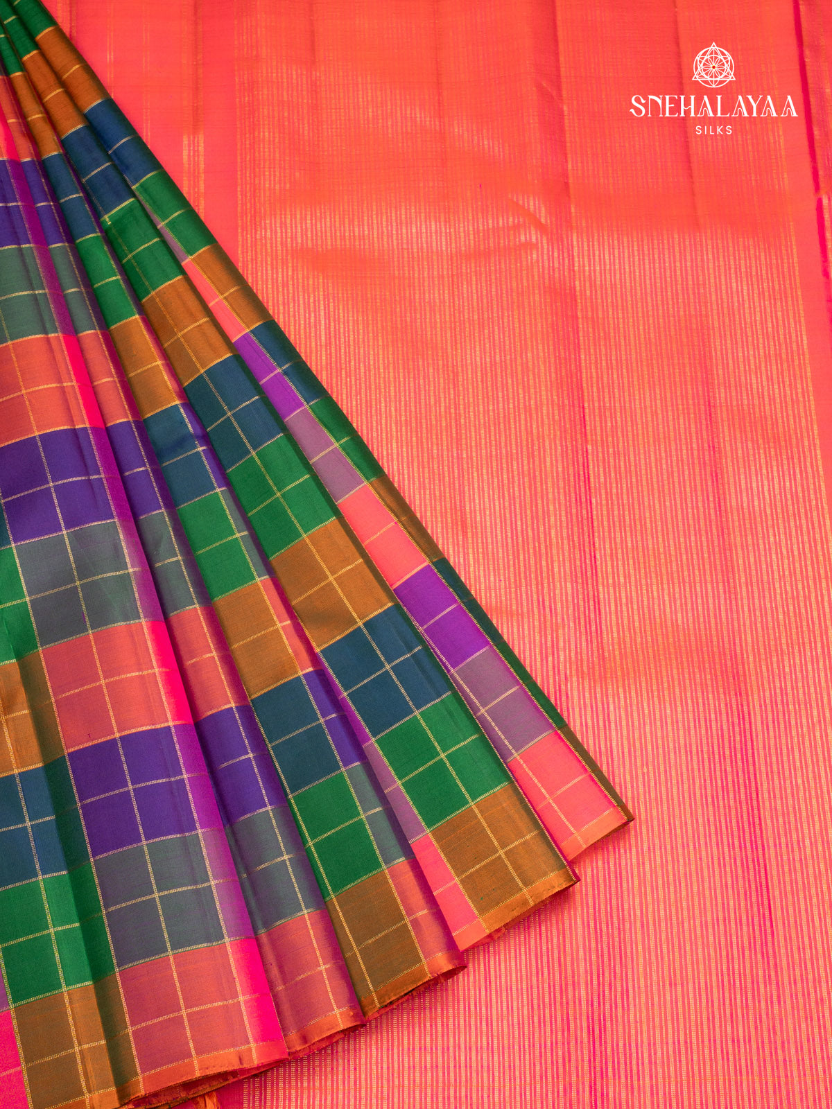 Multi Colour Kanjivaram Silk Saree