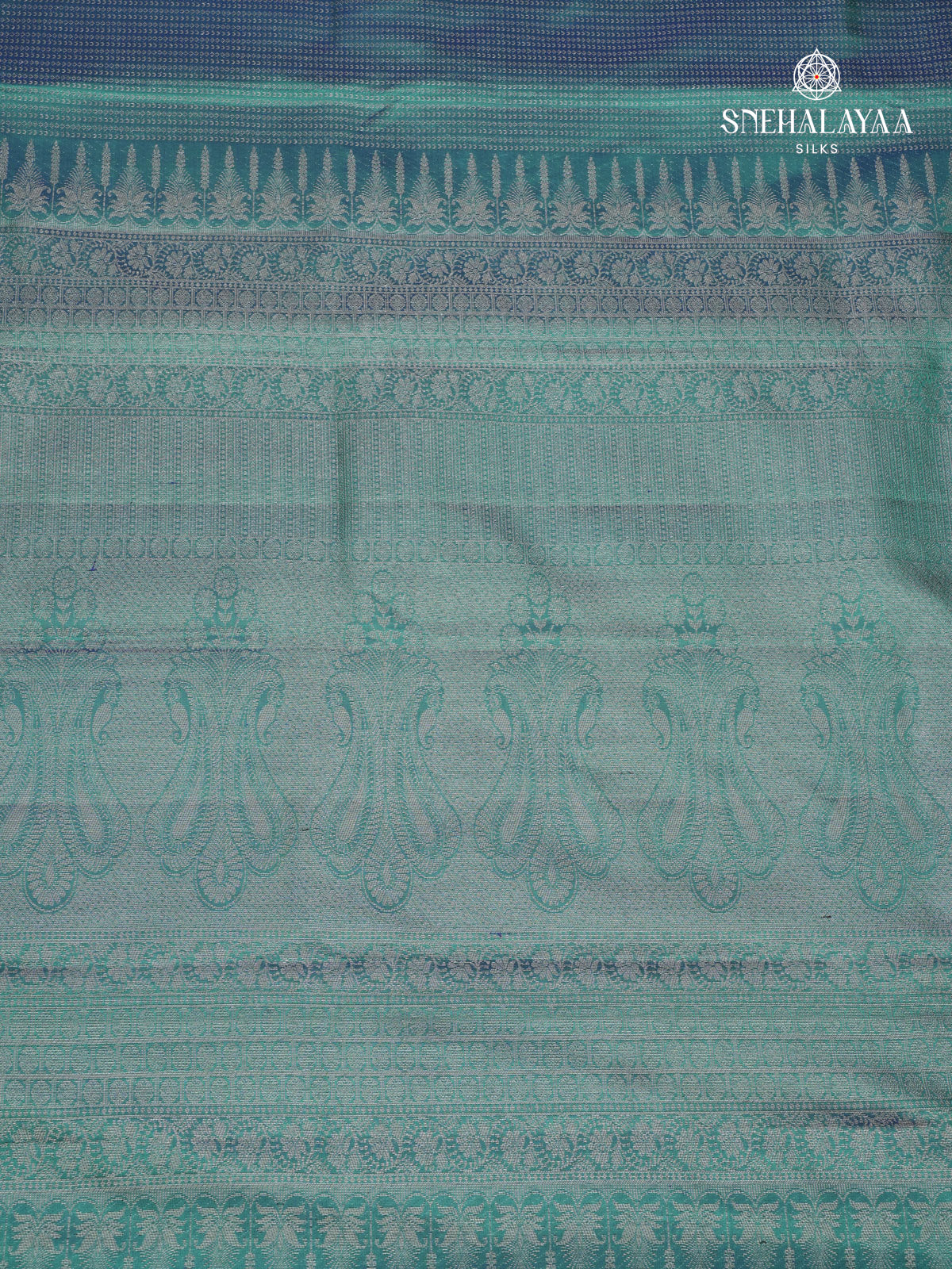 Teal Blue Kanjivaram Silk Saree