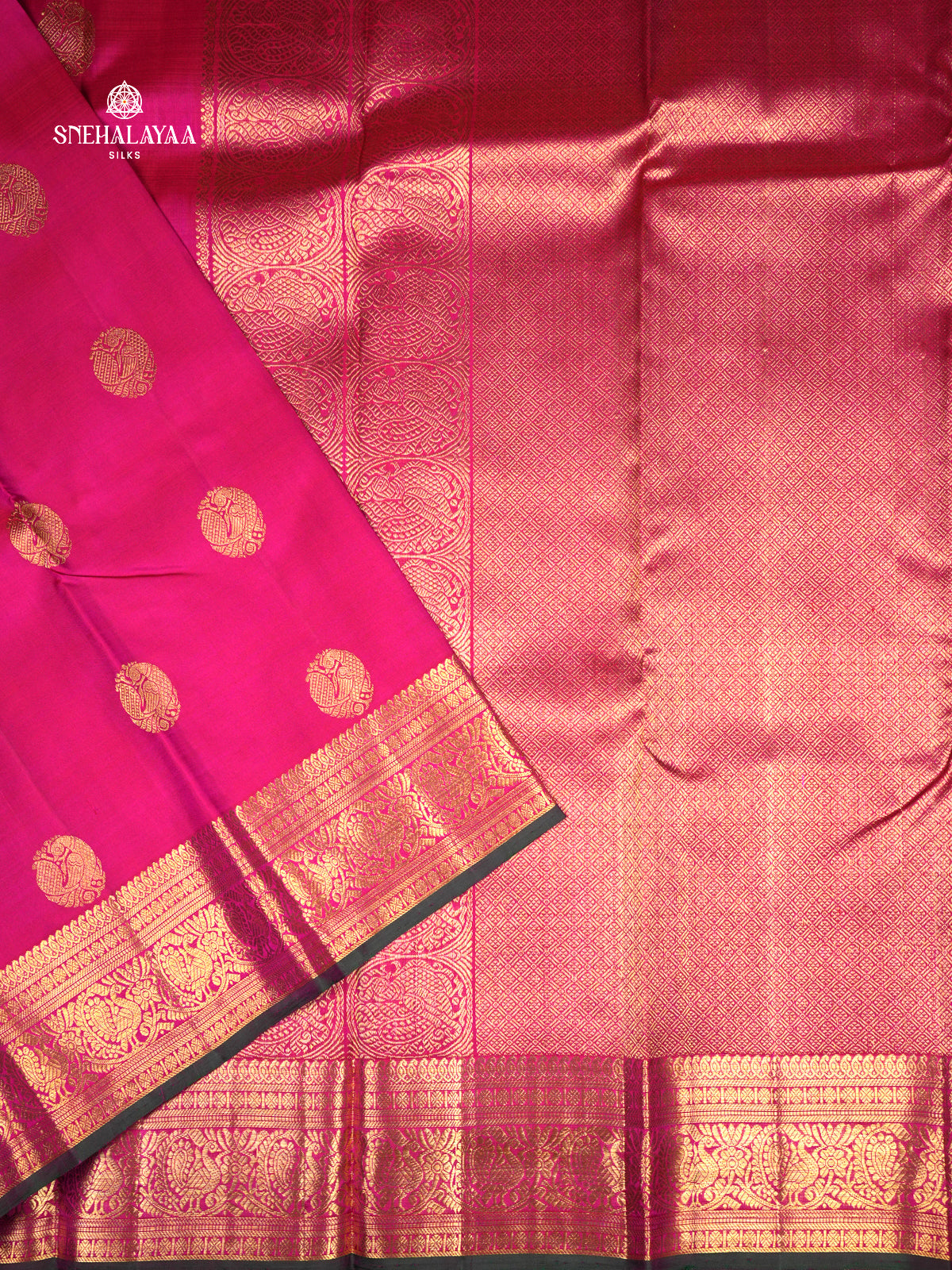 Rani Pink Kanjivaram Silk Saree