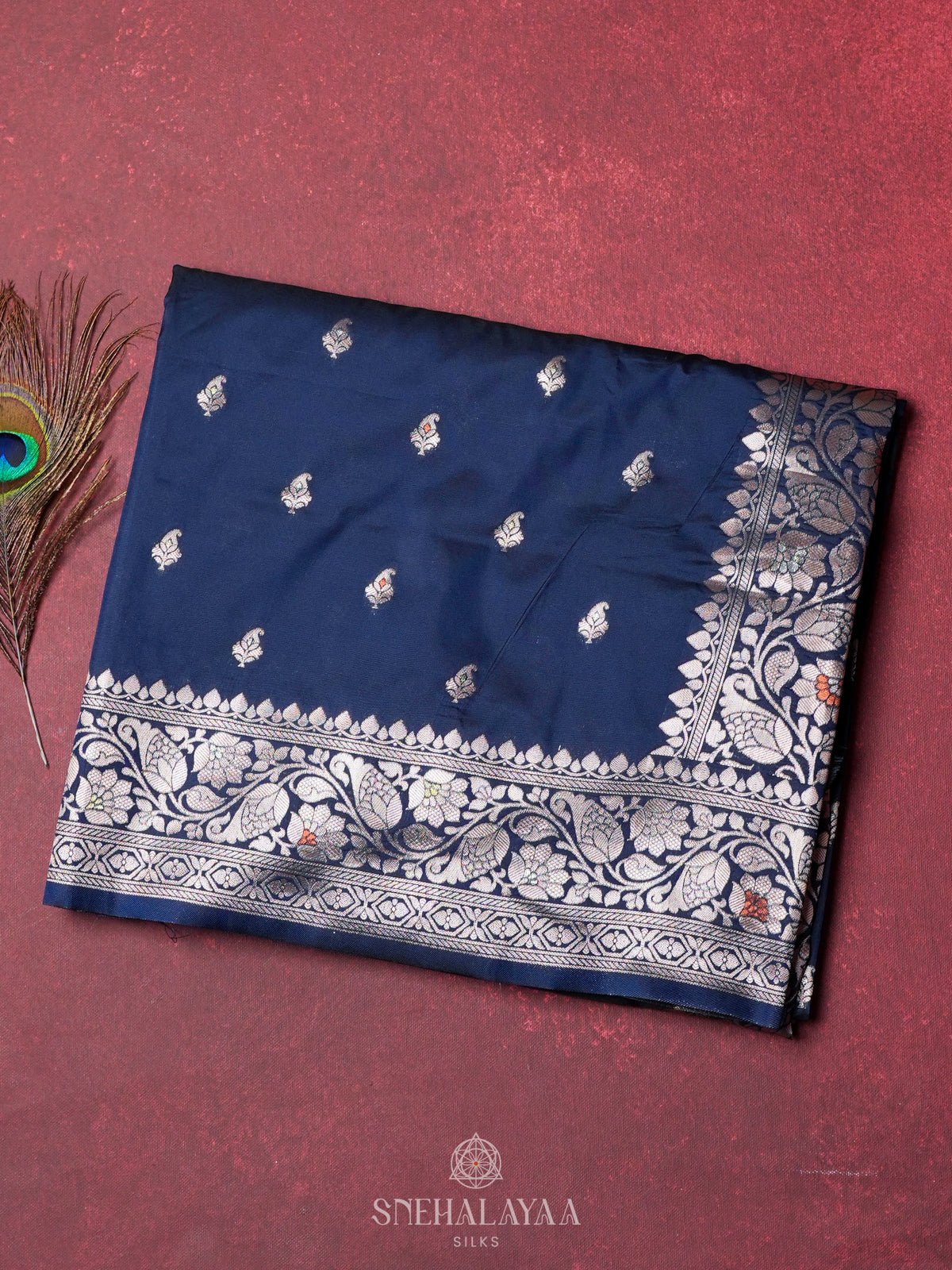 Navy Blue Banaras Saree