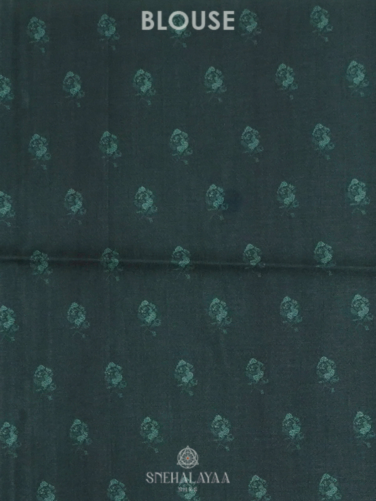 Green Floral Printed Tussar Saree