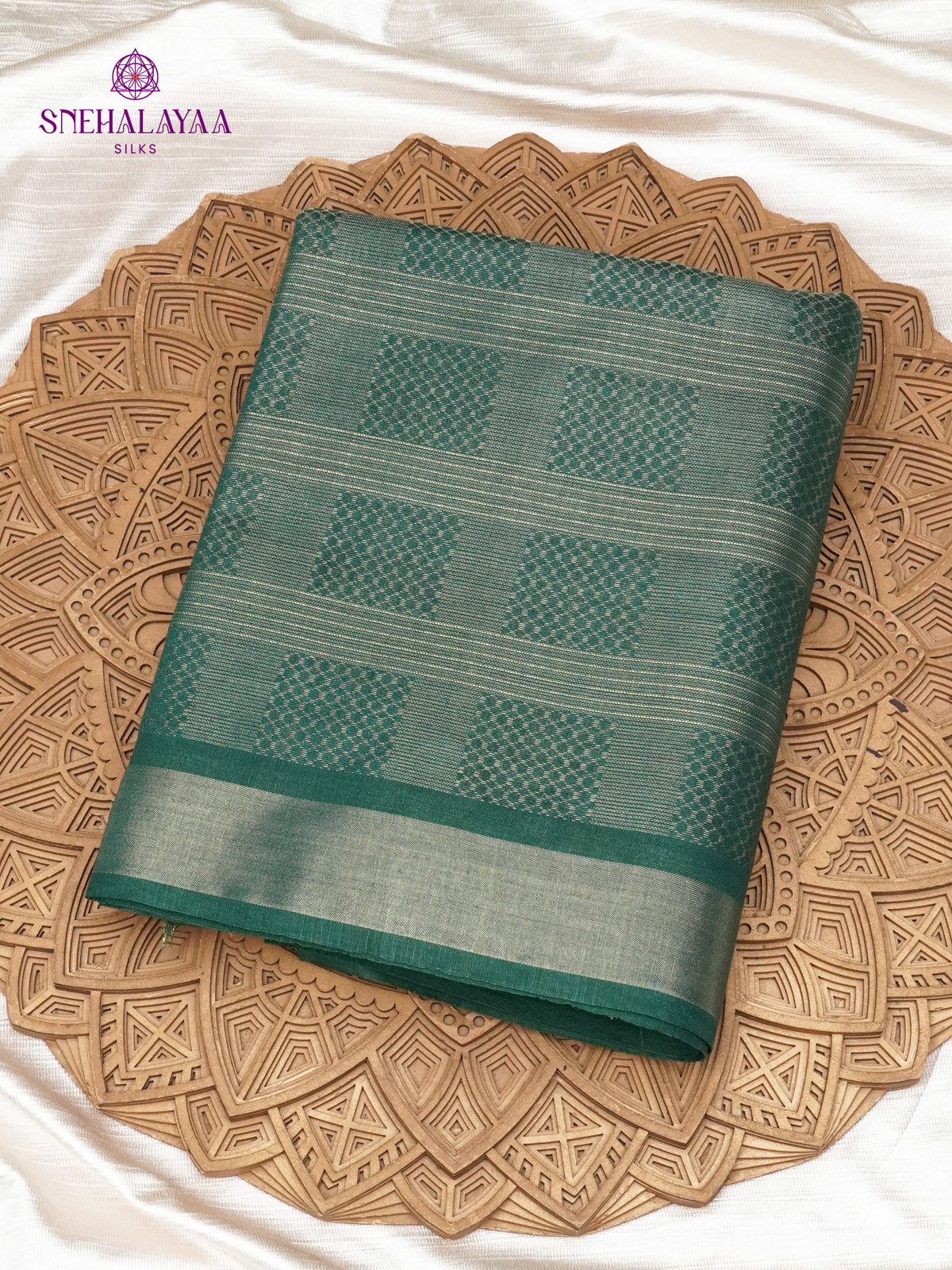 Emerald Green Bamboo Silk Saree