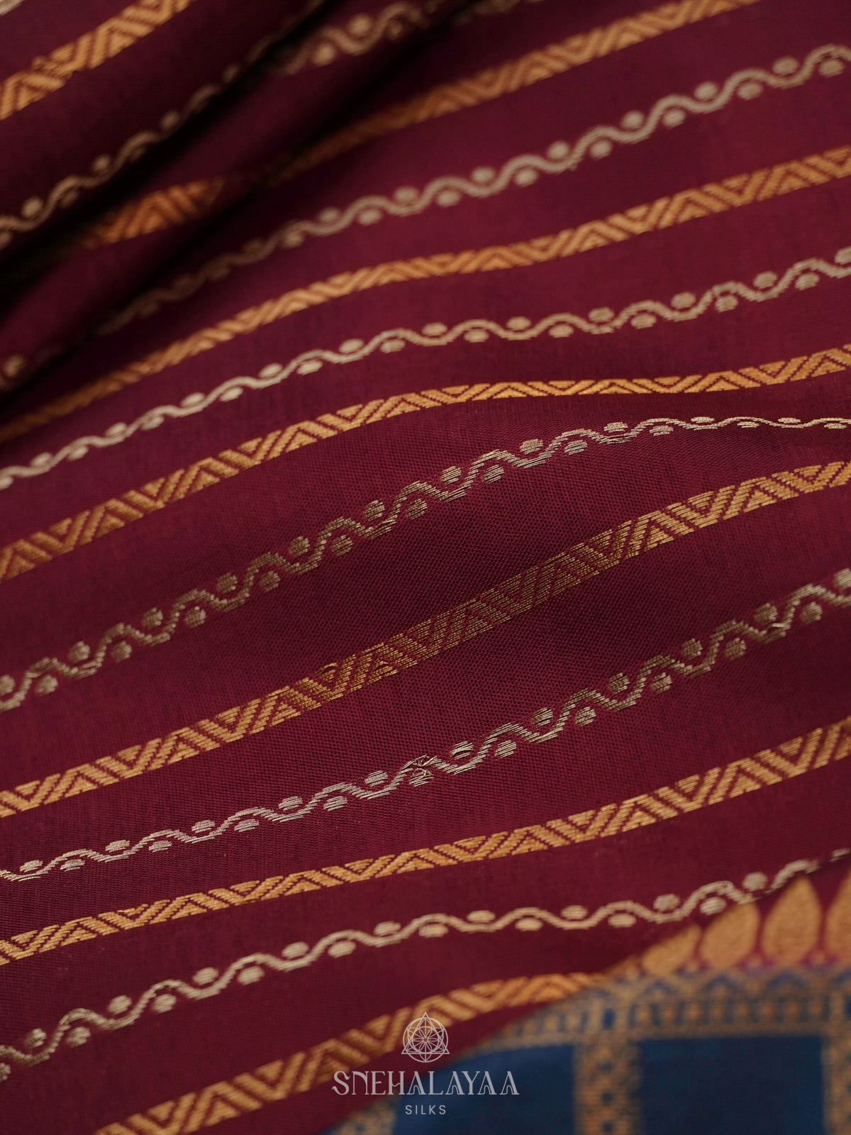 Wine Red Banaras Silk Saree