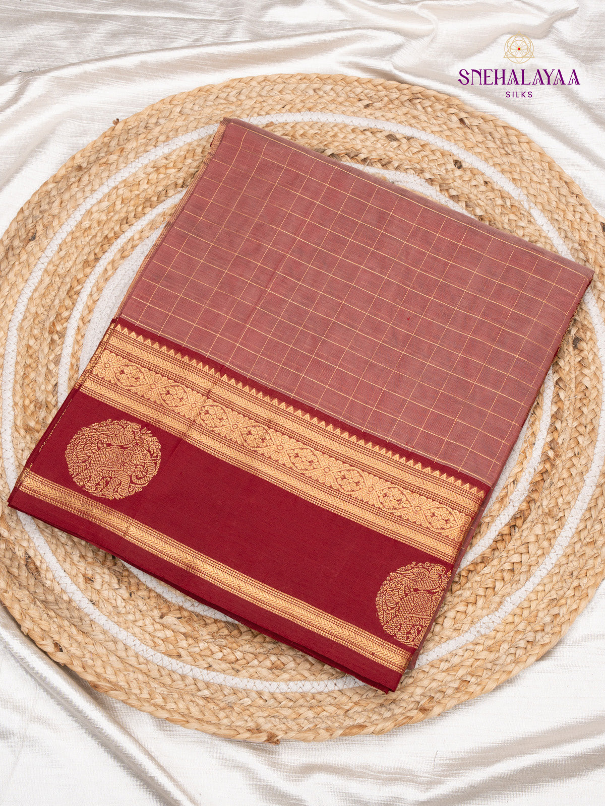 Light Brown Silk Cotton Saree