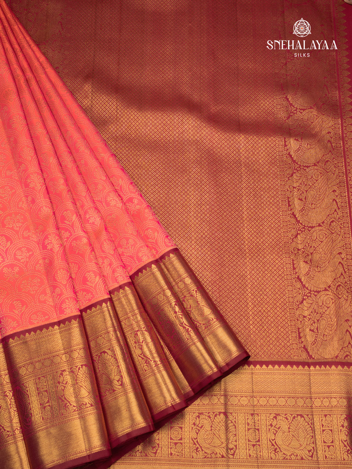 Pink Kanjivaram Silk Saree