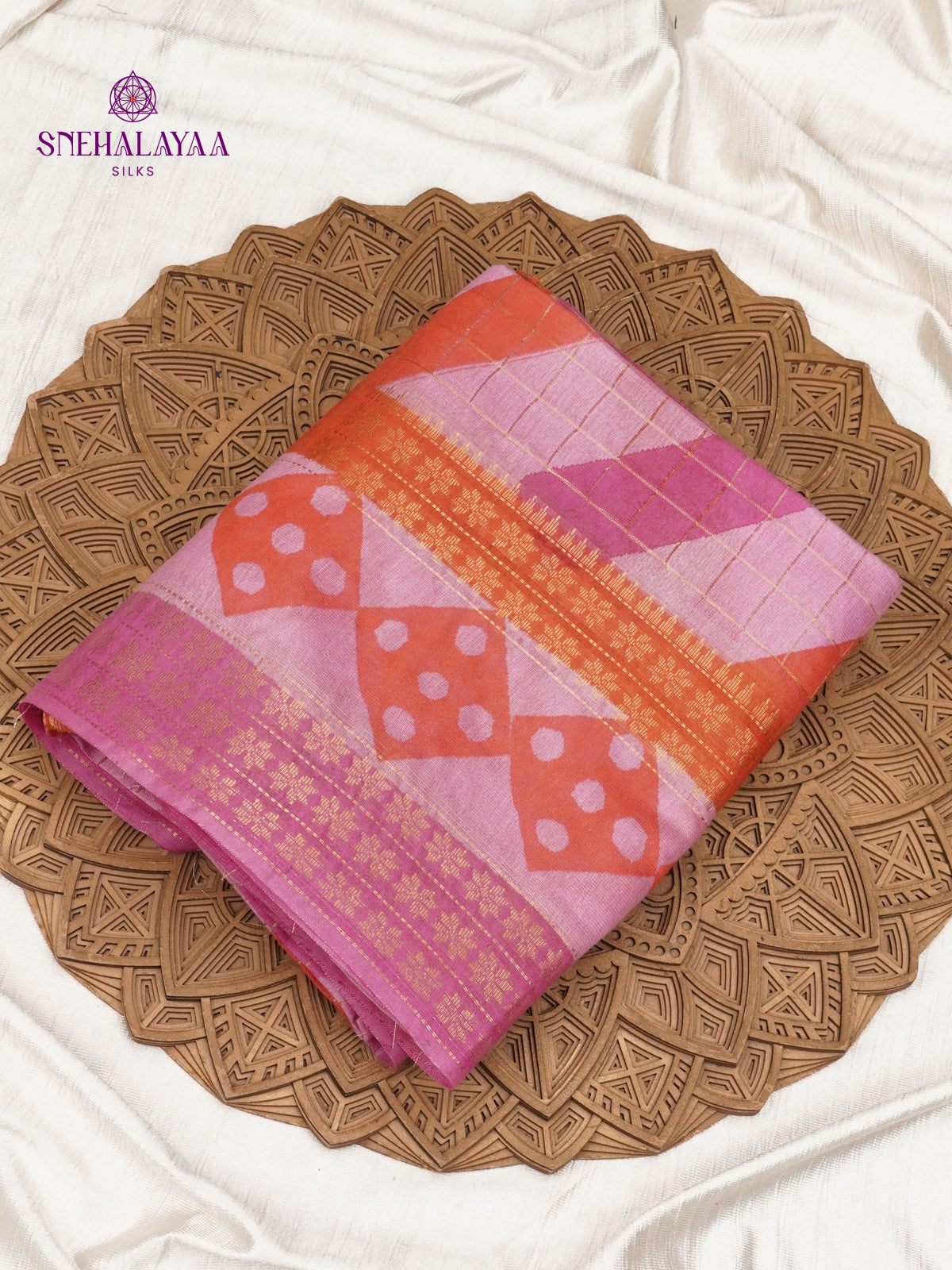 Pink Bamboo Silk Saree