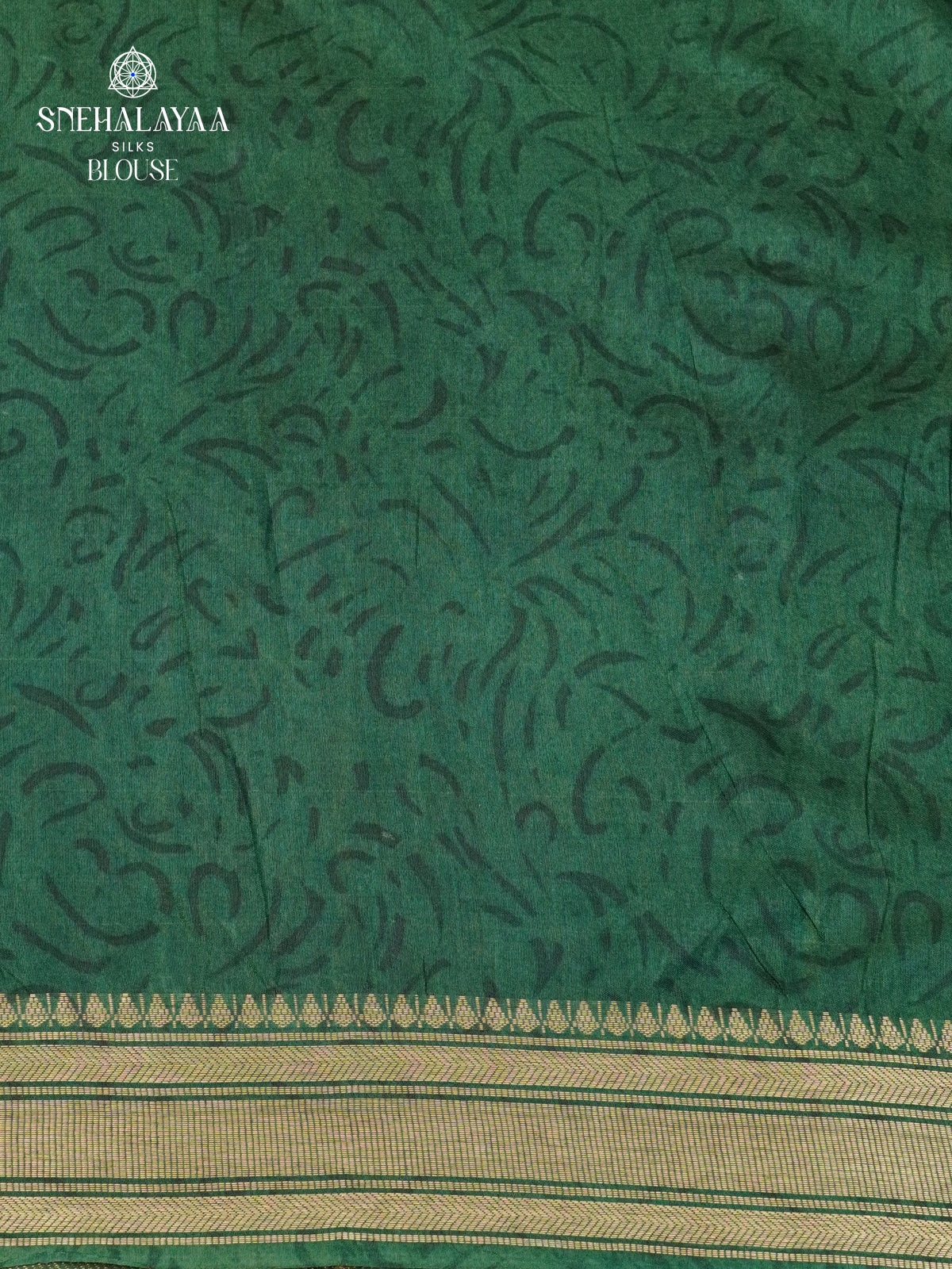 Beige With Green Border Bamboo Silk Saree