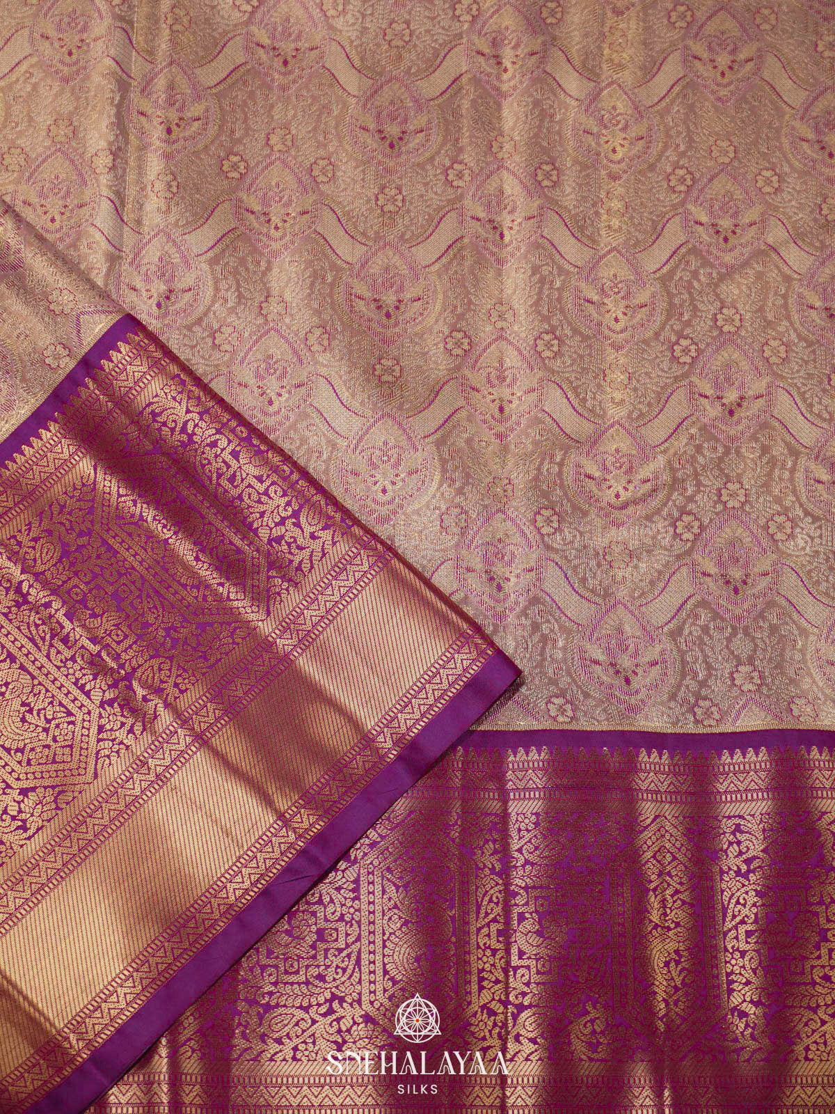 Cream Art Silk Saree