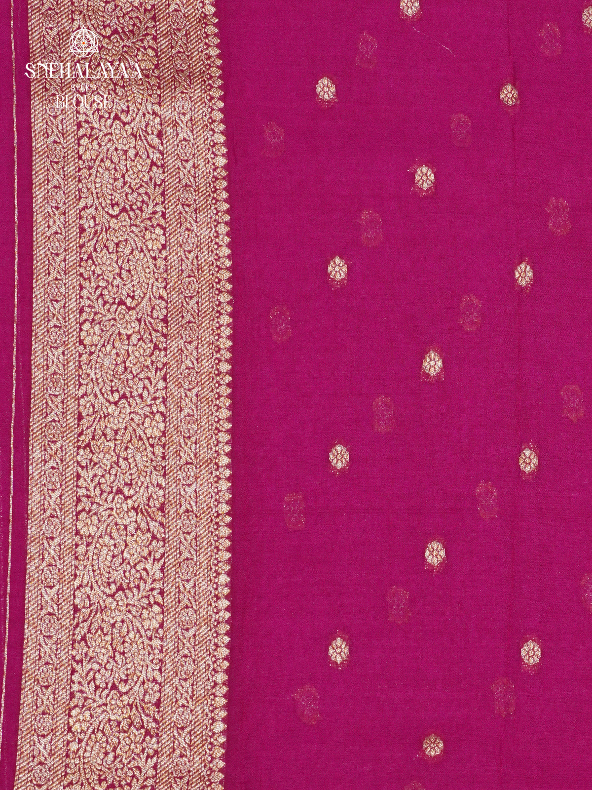 Magenta Banaras Crepe Silk Saree