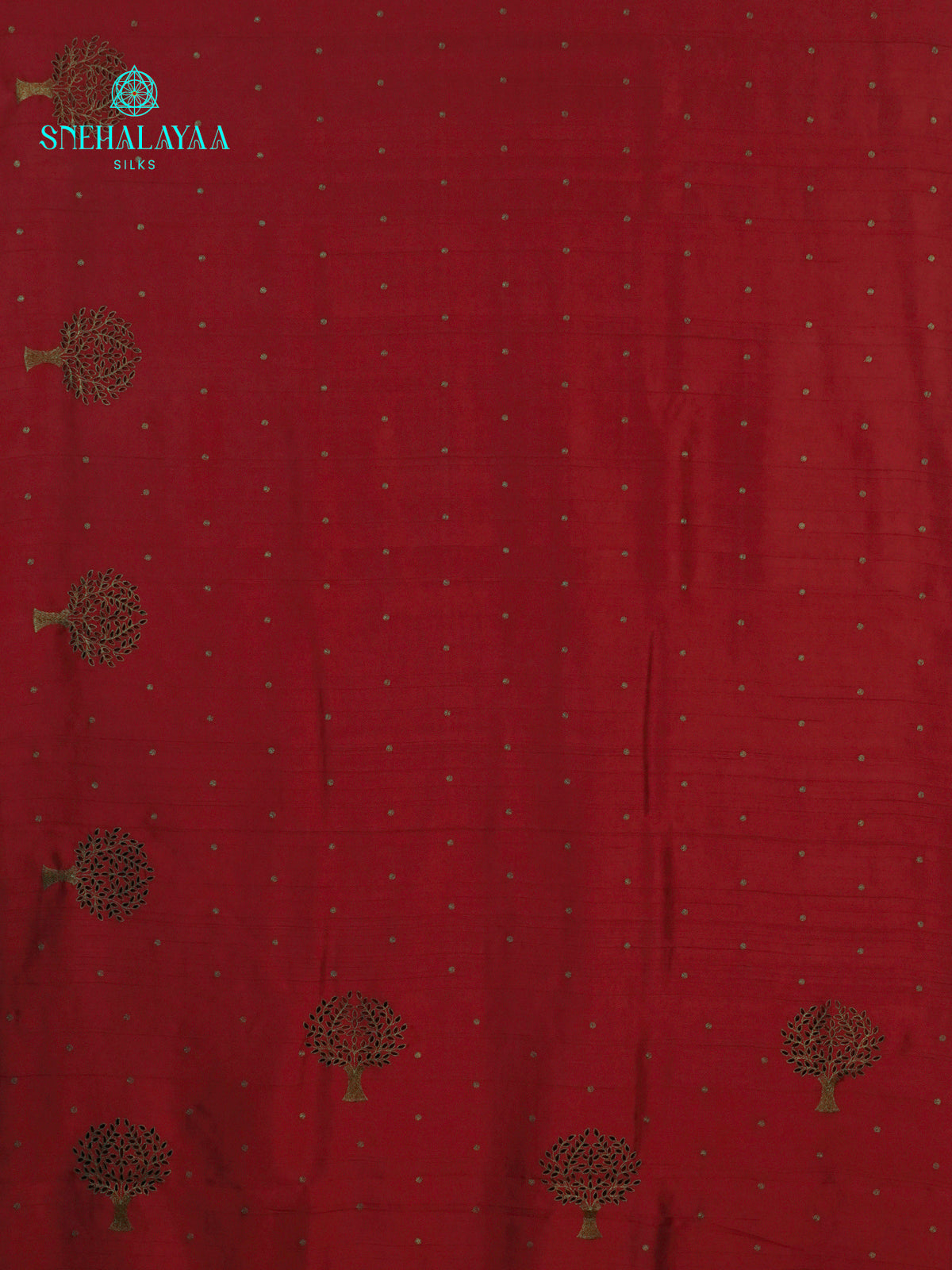 Maroon Soft Tussar Embroidery Saree