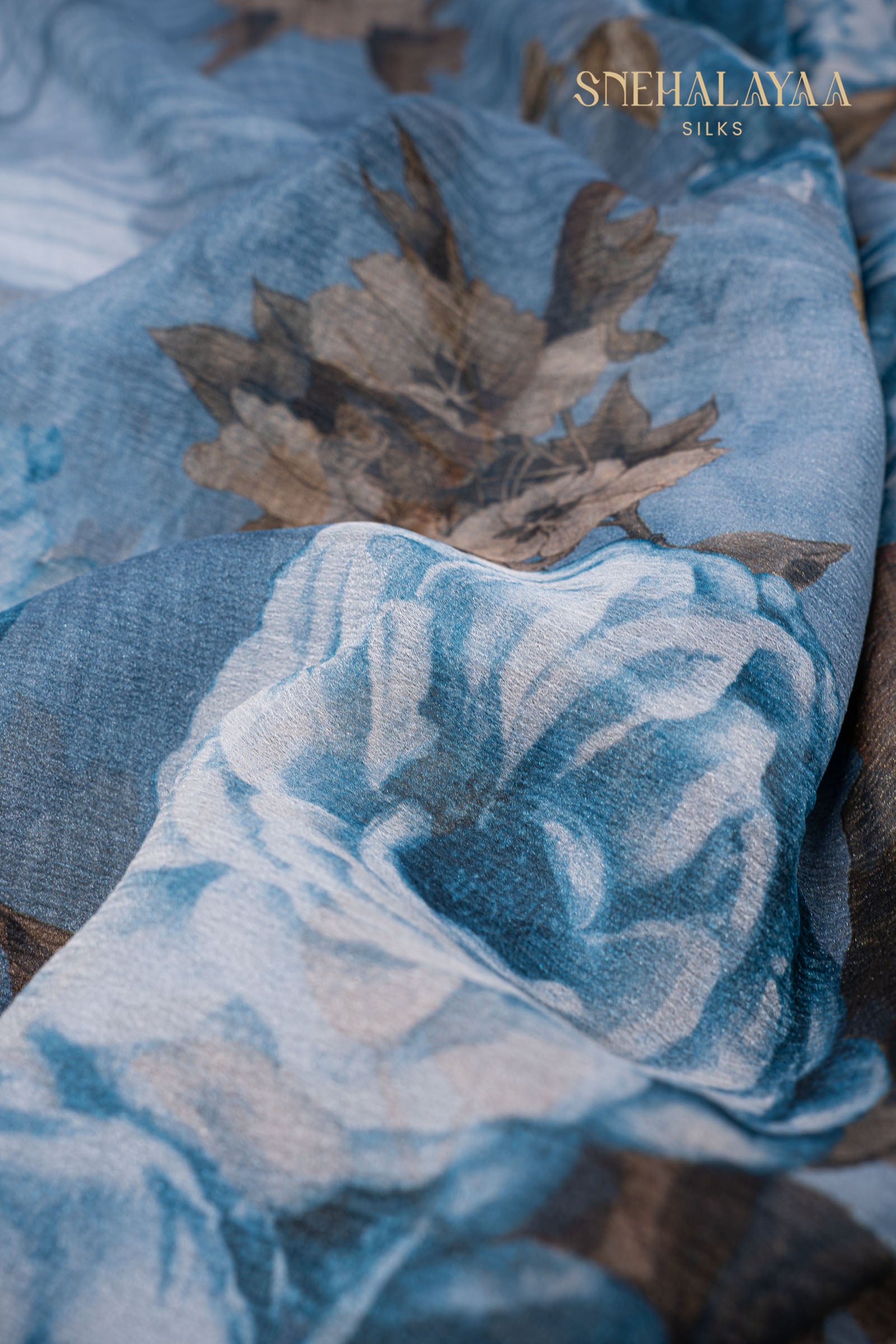 Sapphire Blue Crush Saree