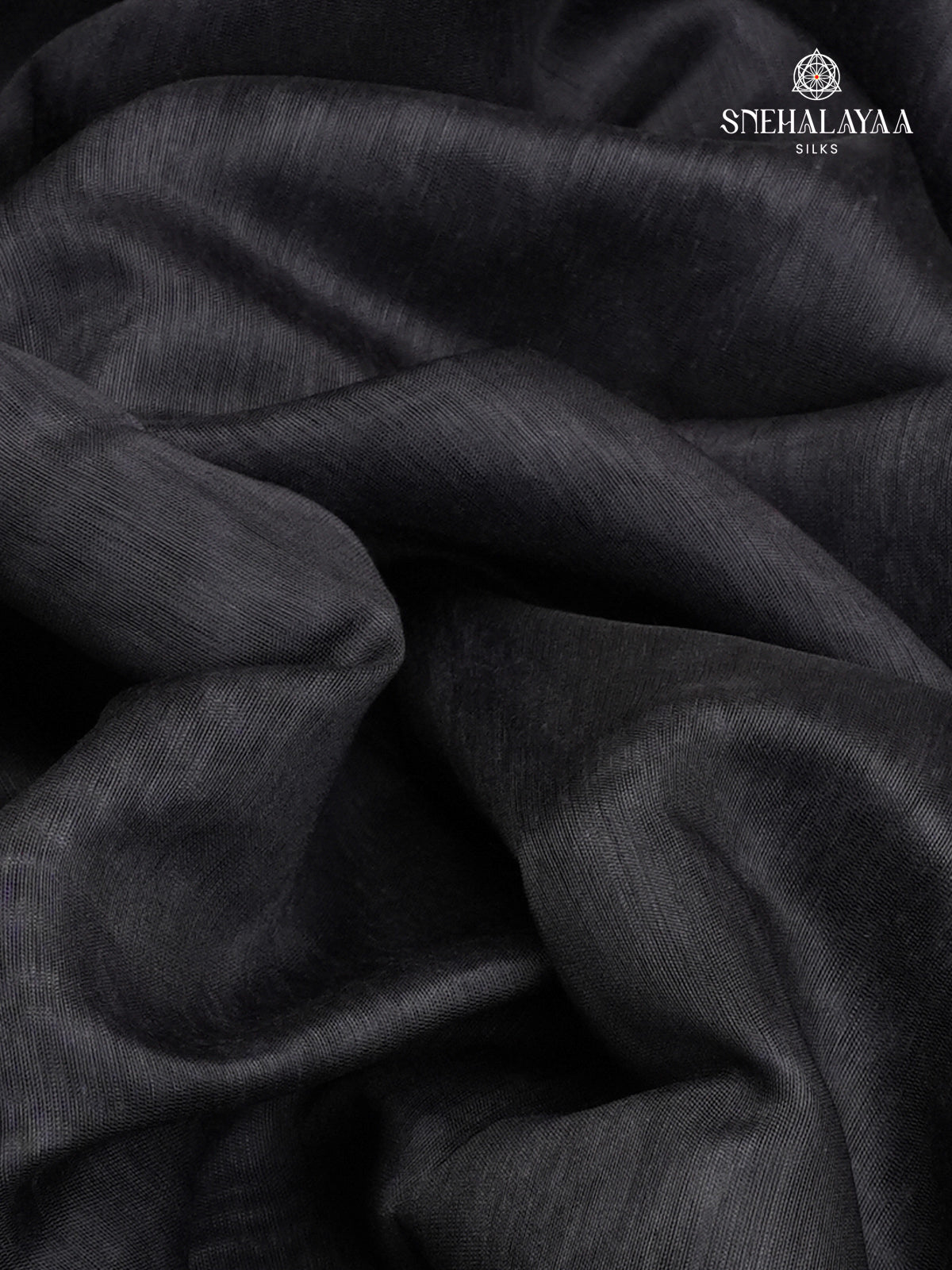 Black Printed Linen Saree