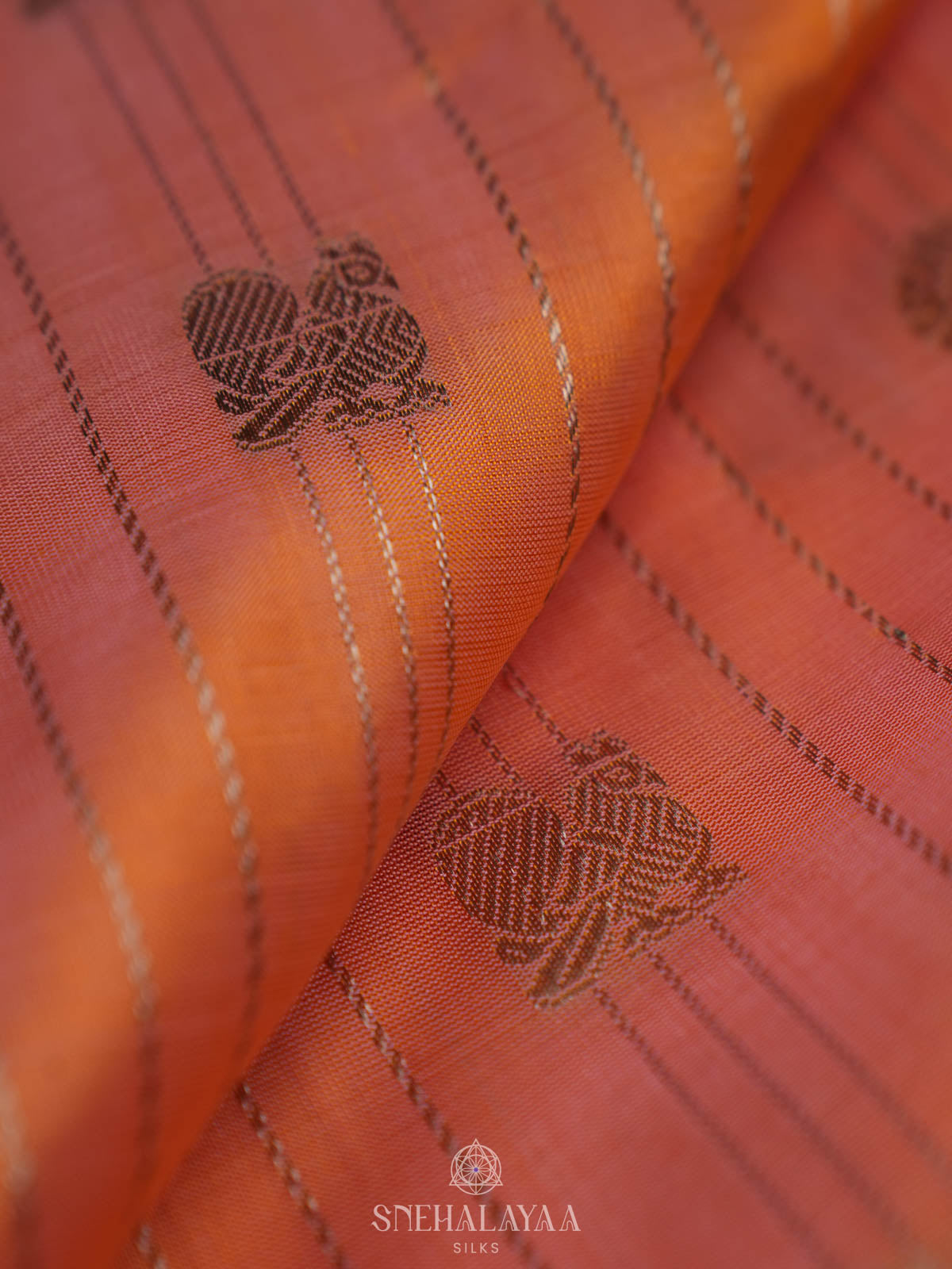 Peach Venkatagiri Silk Saree