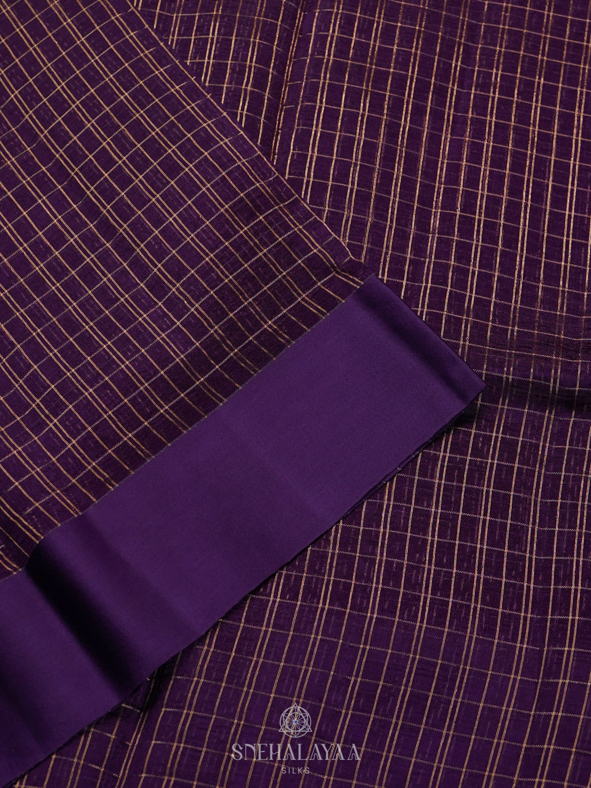 Purple Banaras Kora Silk Saree