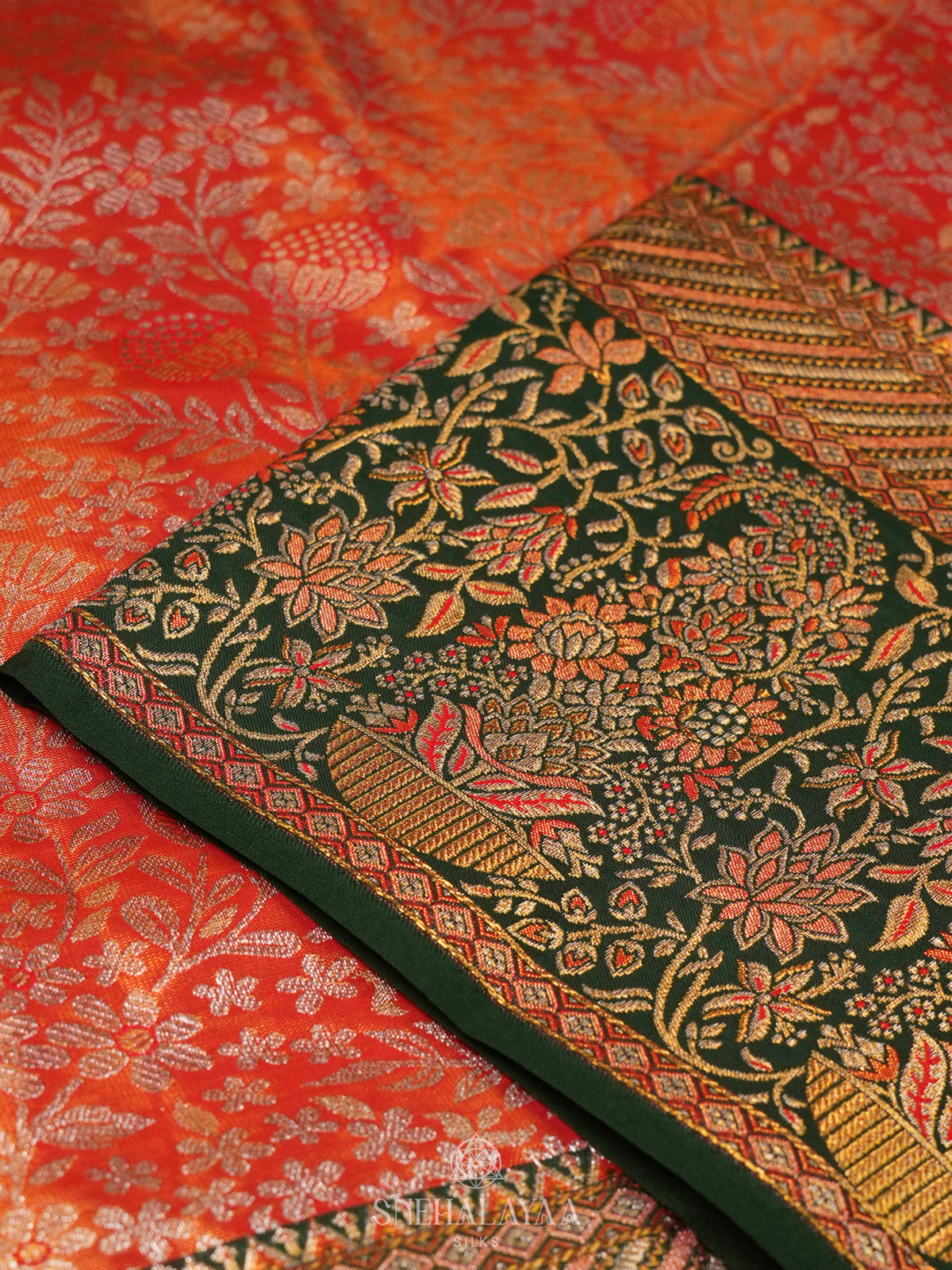 Orange Kanjivaram Silk Saree