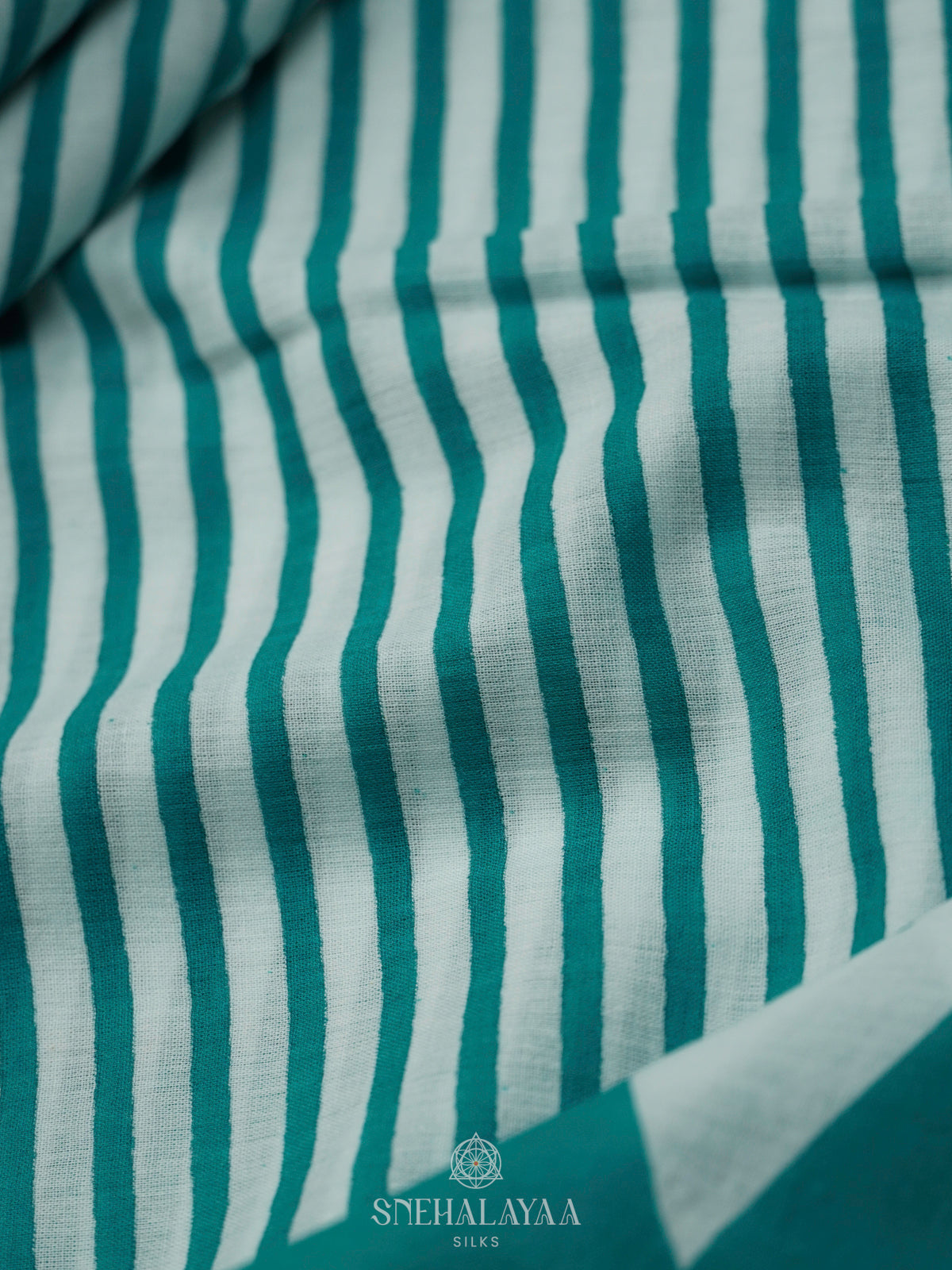 Sky Blue Jaipur Cotton Saree