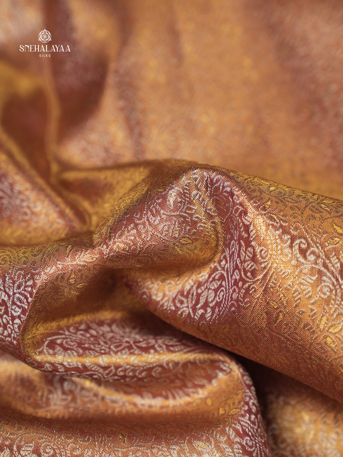 Golden Kanjivaram Silk Saree