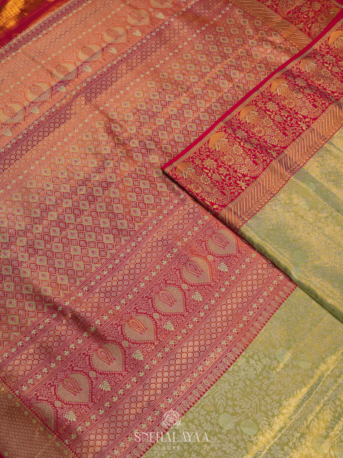 Pale Green Kanjivaram Silk Saree