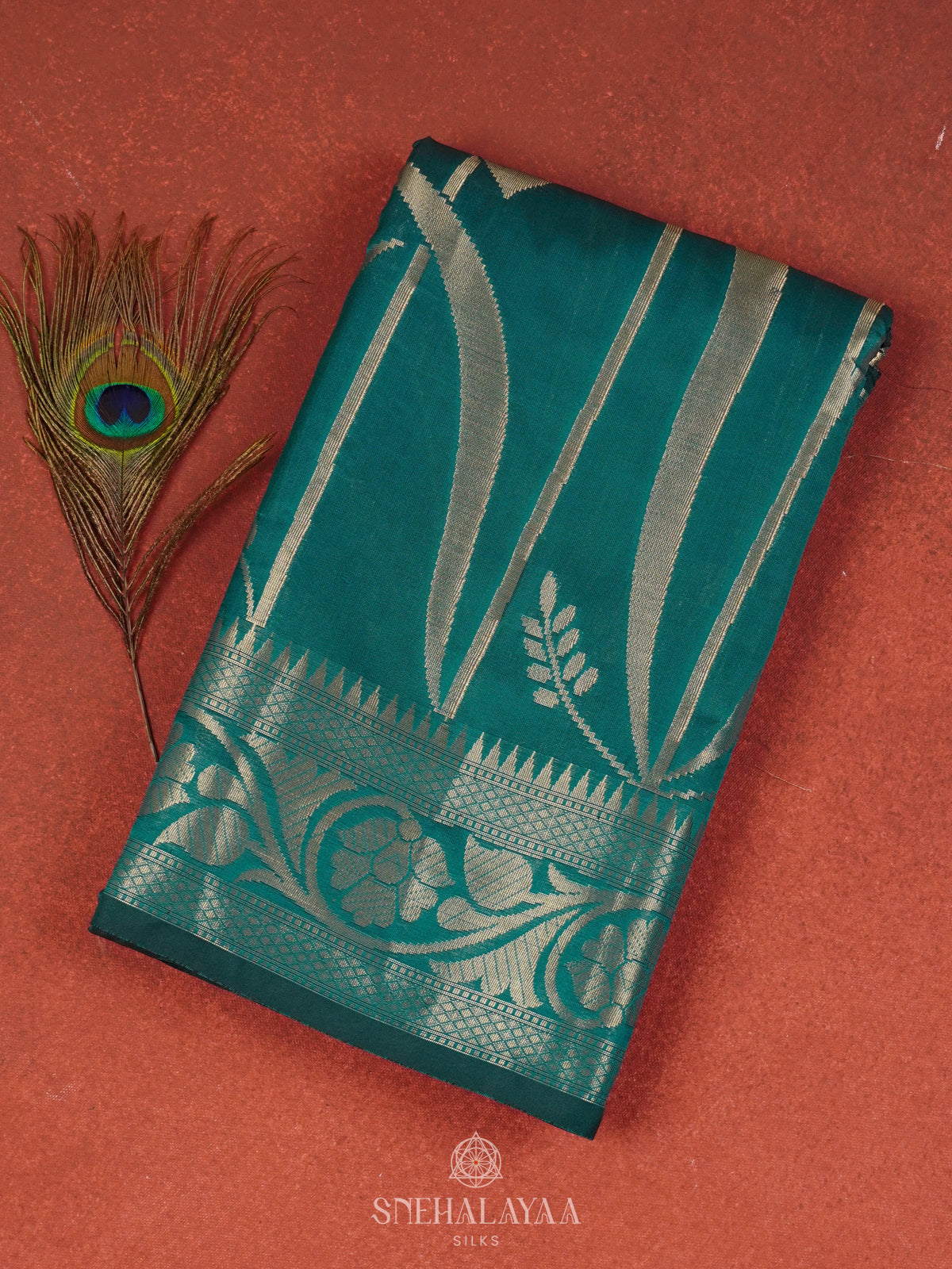 Peacock Blue Banaras Saree