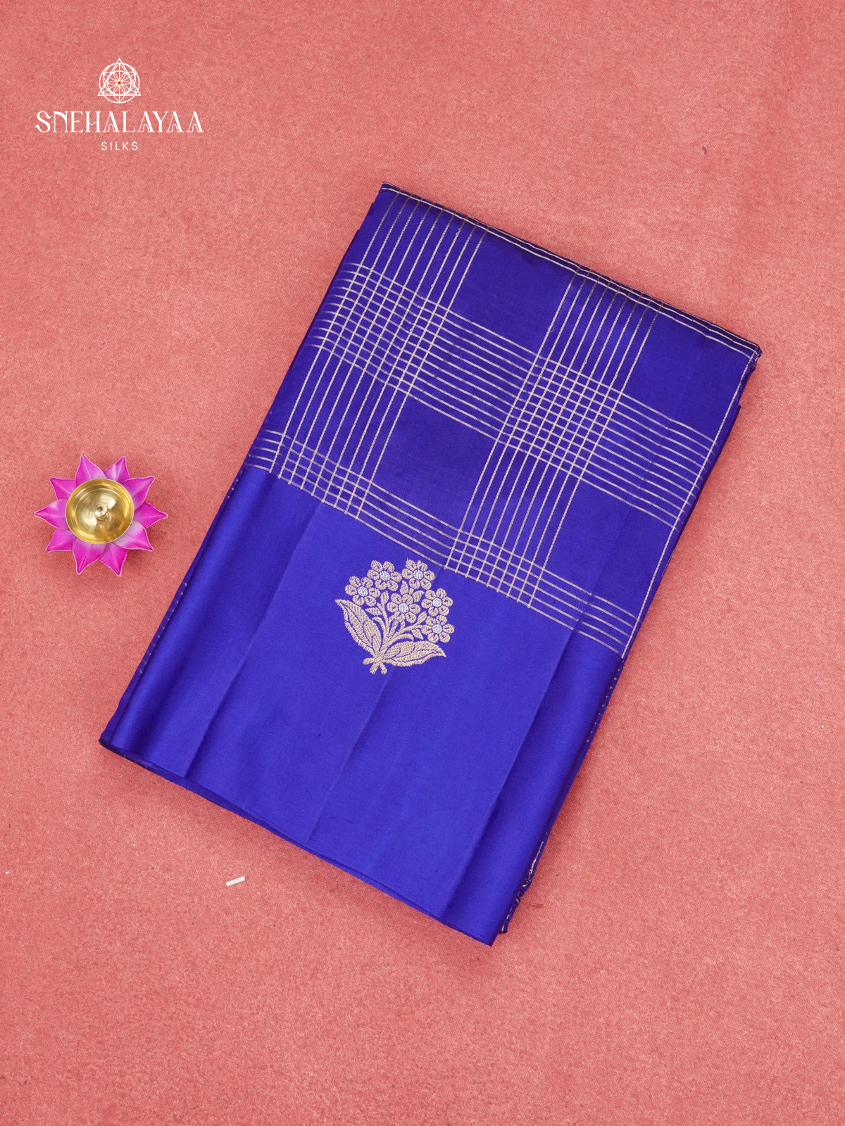 Royal Blue Banaras Poona Silk Saree