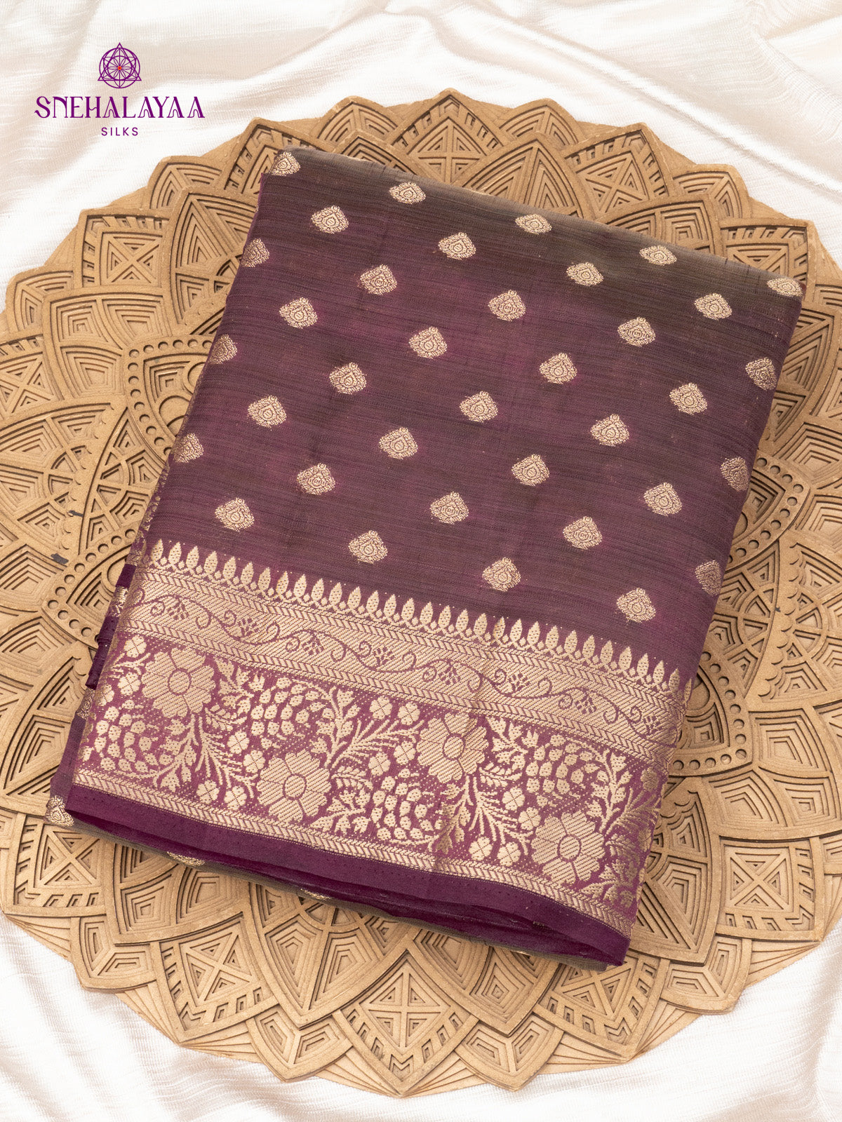 Burgundy Raw Silk Saree