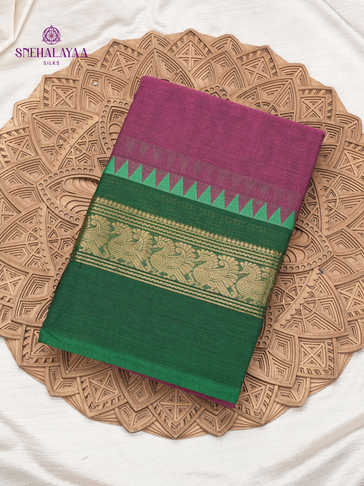 Magenta Chettinad Cotton Saree