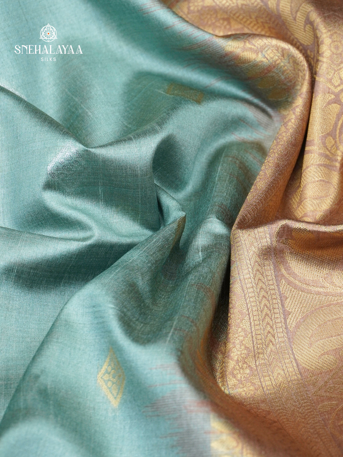 Ice Blue Jute Saree