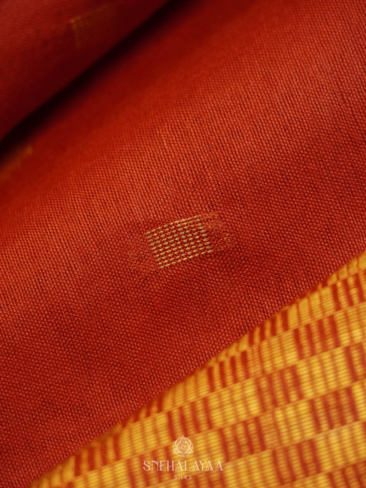 Orange Bamboo Silk Saree