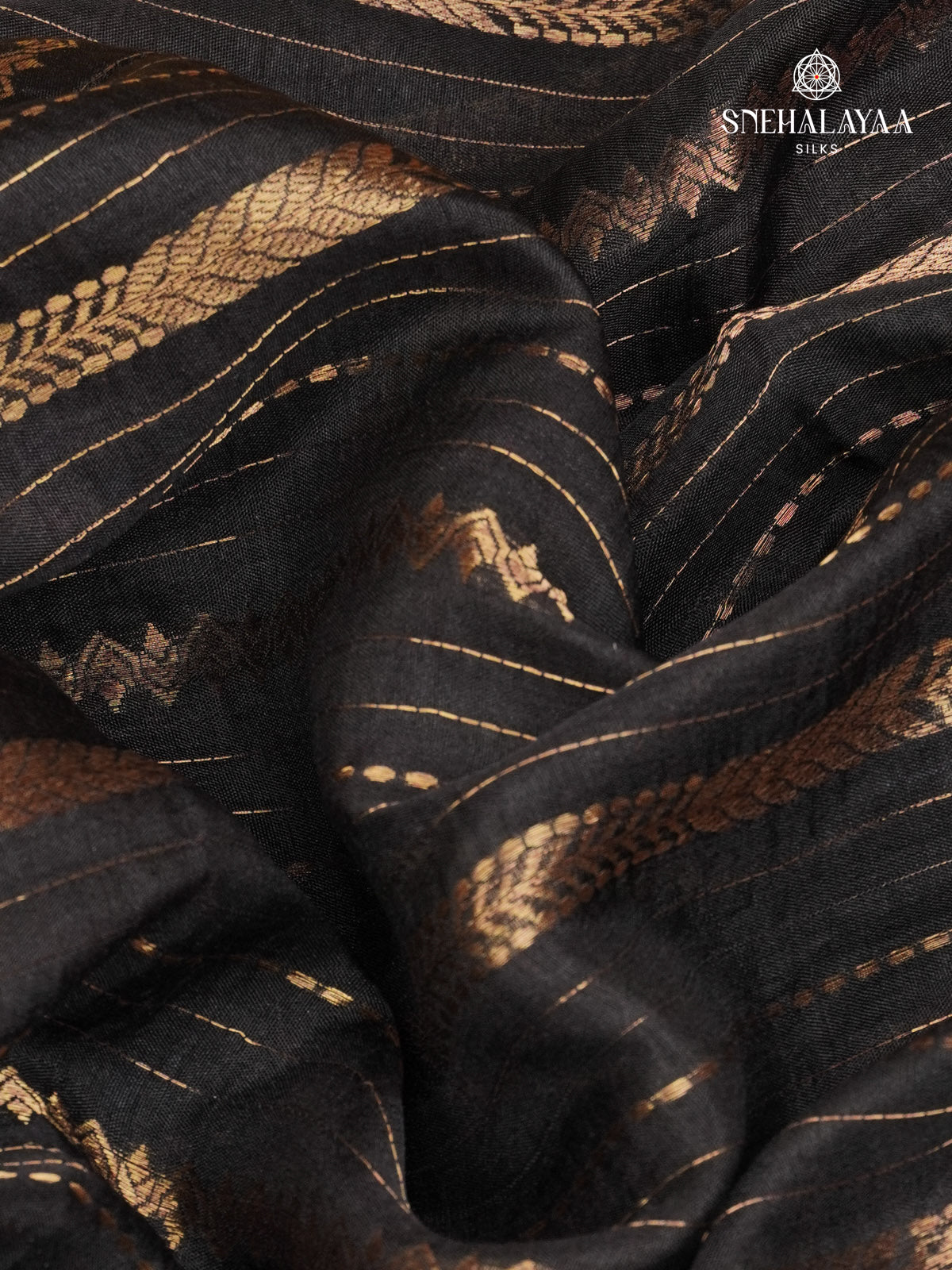 Black Dola Silk Saree