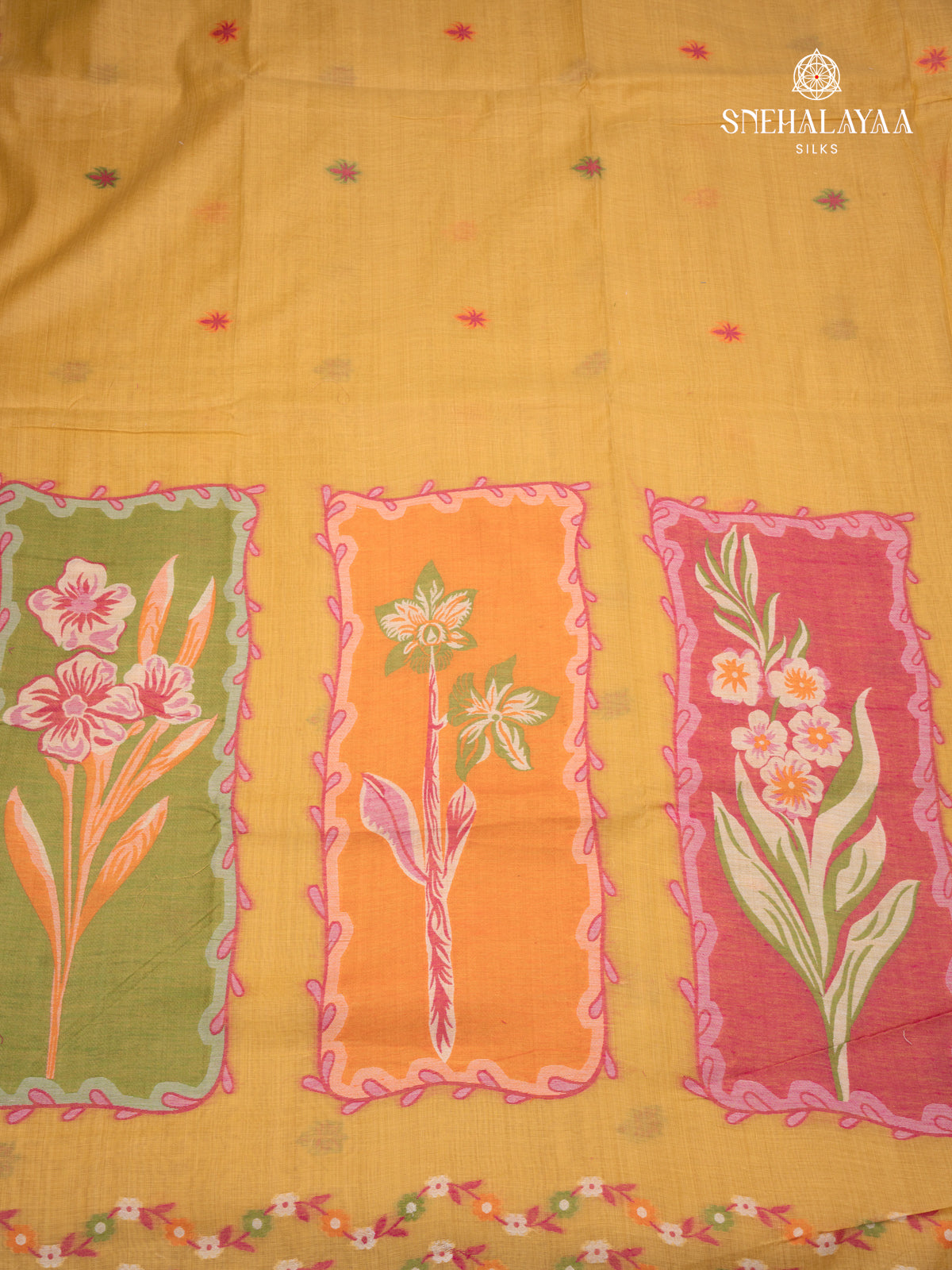 Yellow Munga Cotton Saree