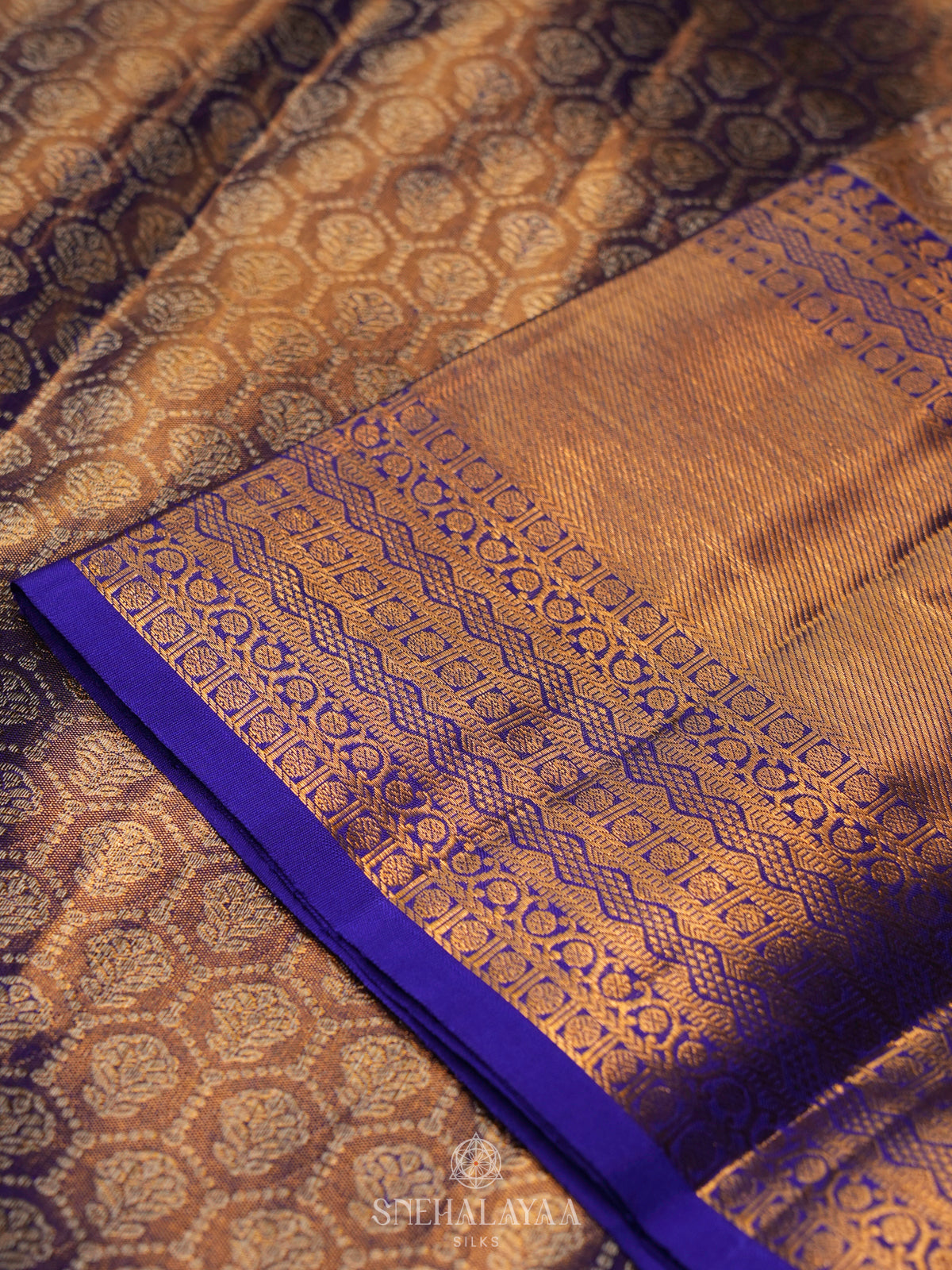 Golden Kanjivaram Silk Saree