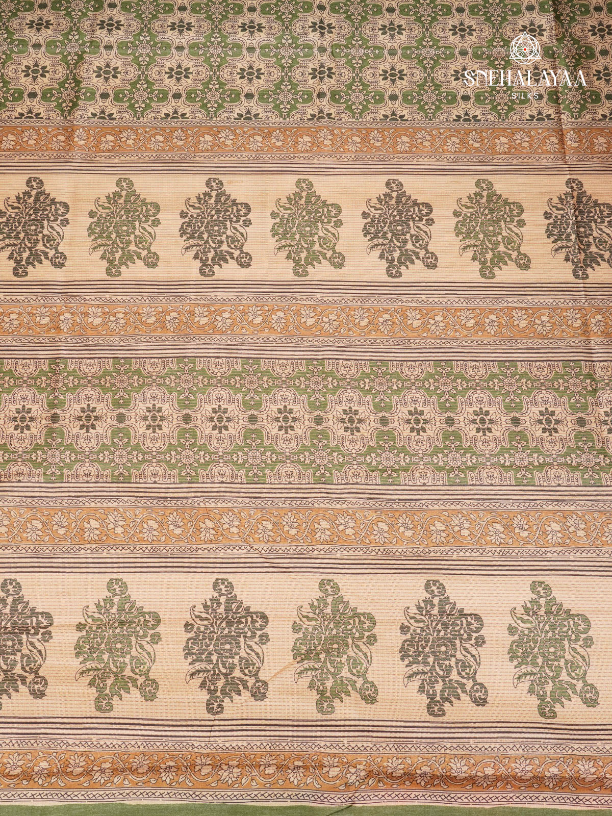 Olive Green Tussar Saree