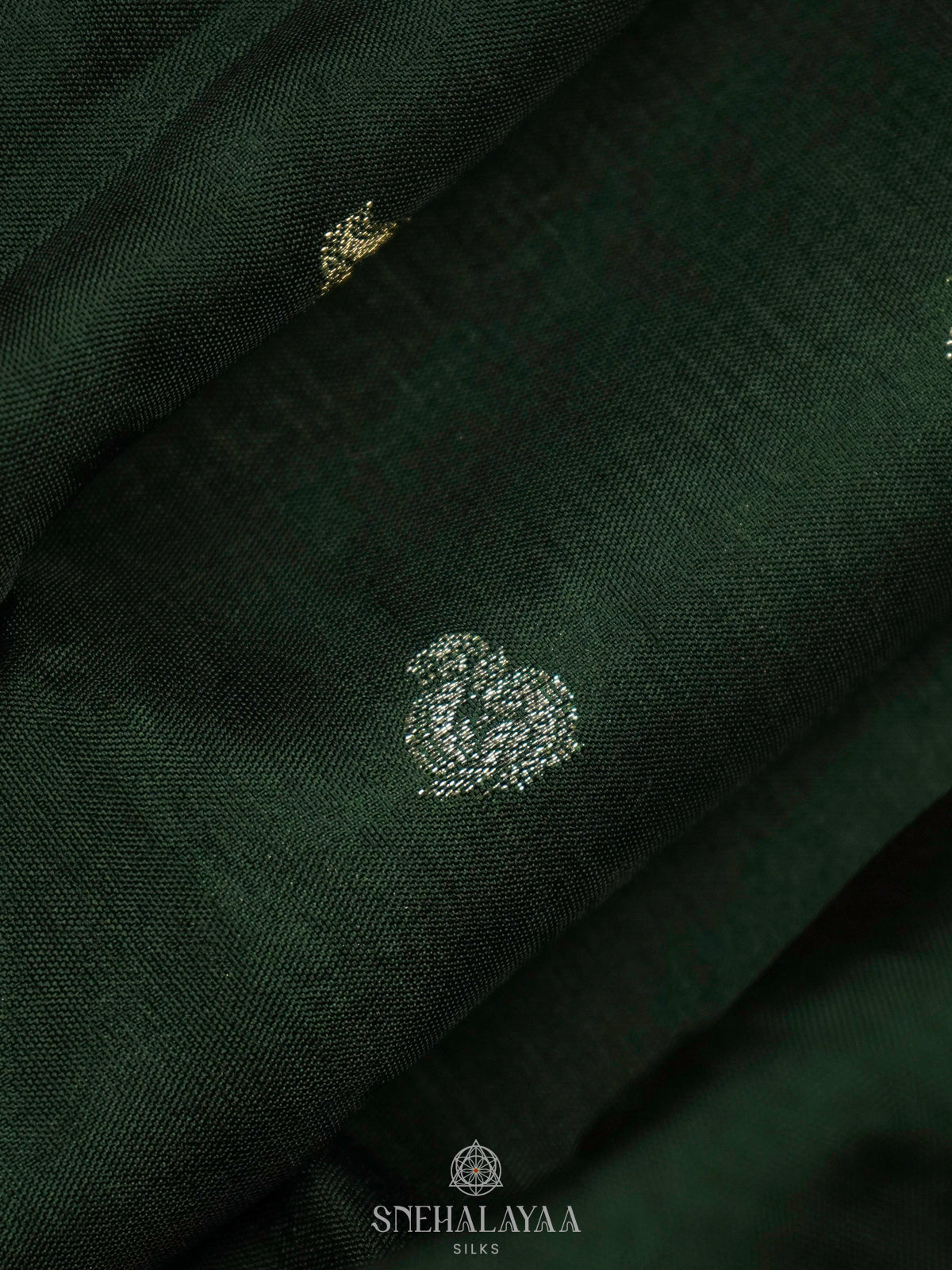 Forest Green Banaras Silk Saree