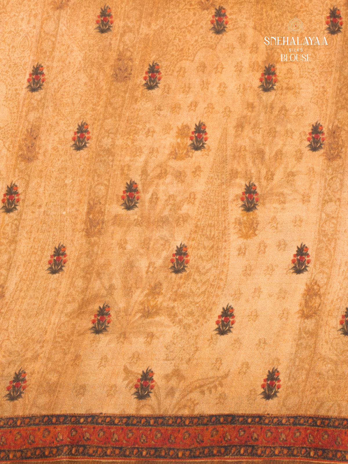 Mustard Brown Tussar Saree