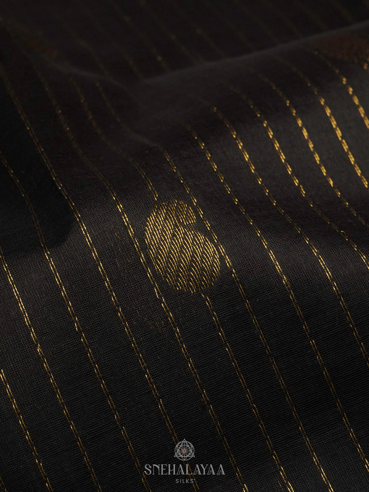 Black Kanchi Silk Cotton Saree