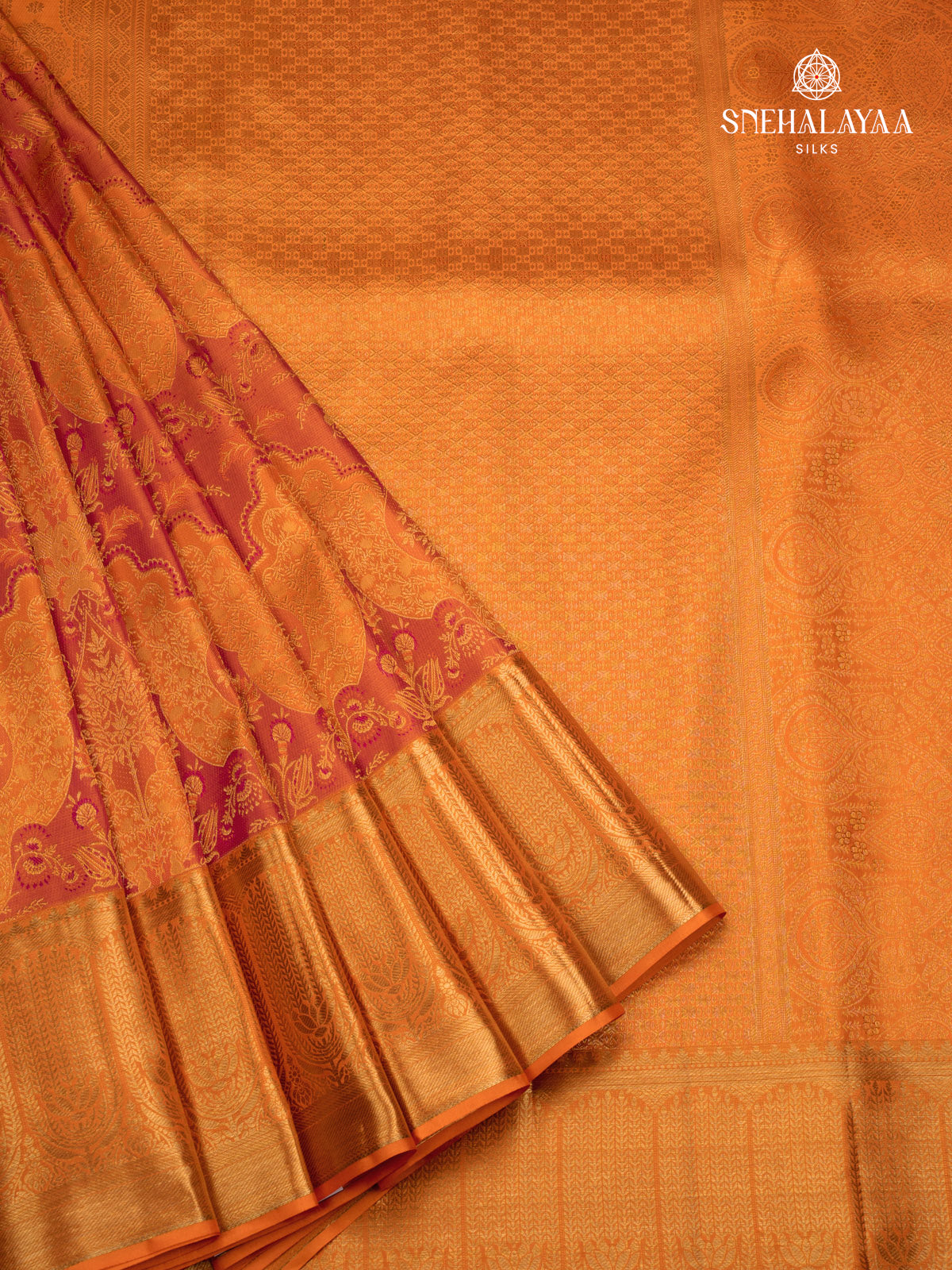 Orange Kanjivaram Silk Saree