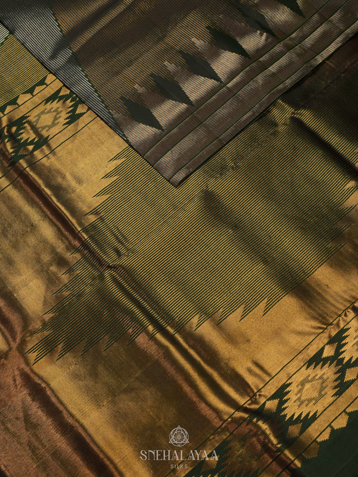 Forest Green Kanjivaram Silk Saree