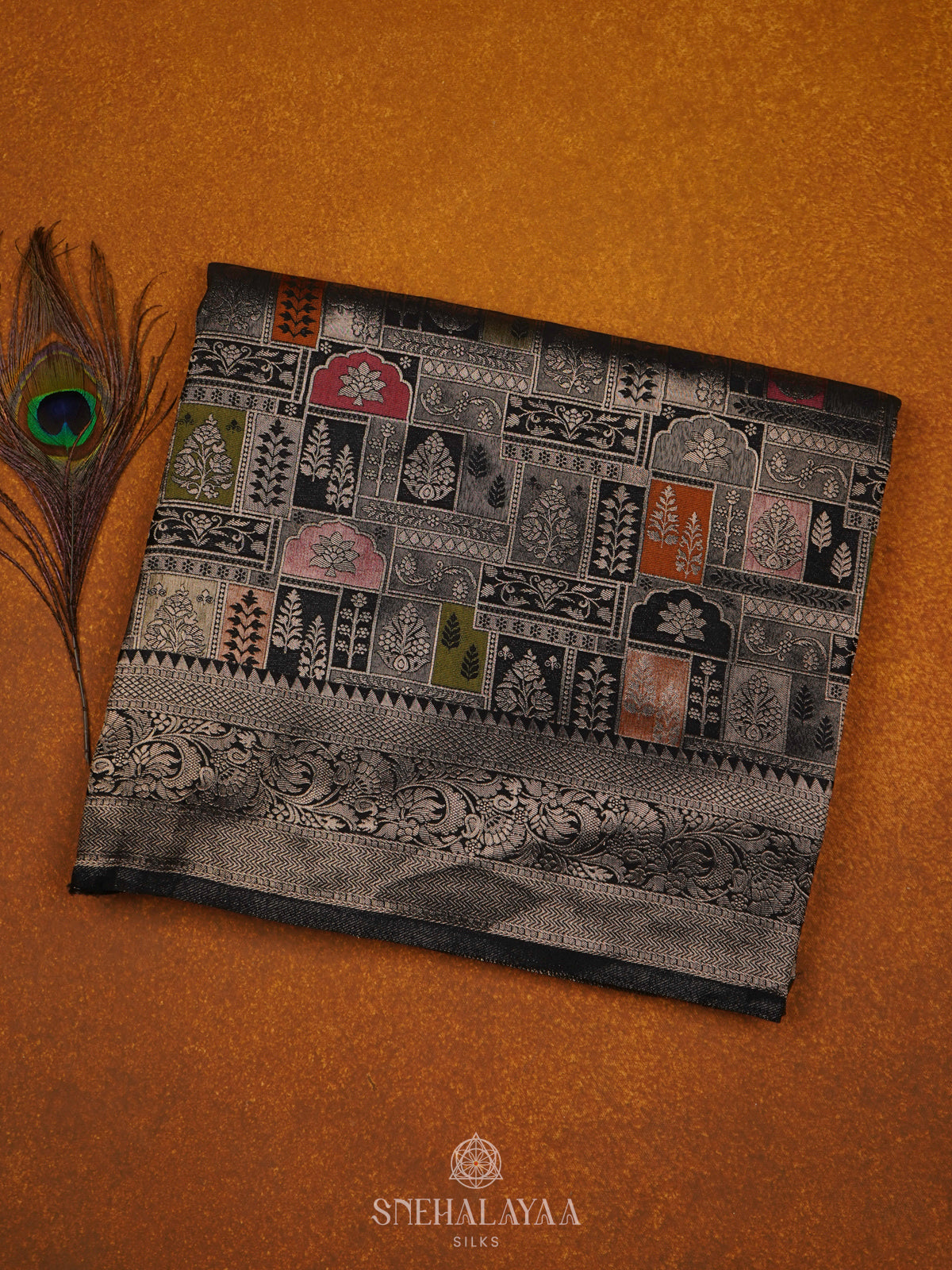 Black Banaras Silk Saree