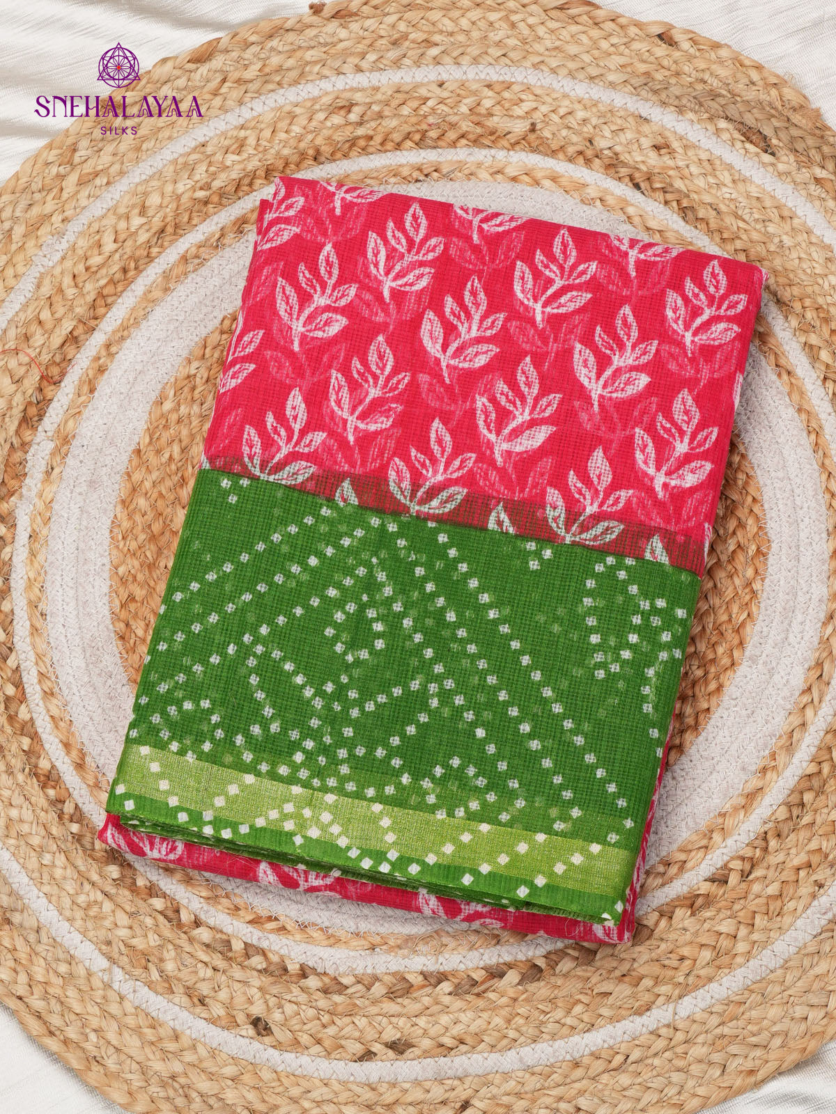 Rani Pink Printed Kota Saree