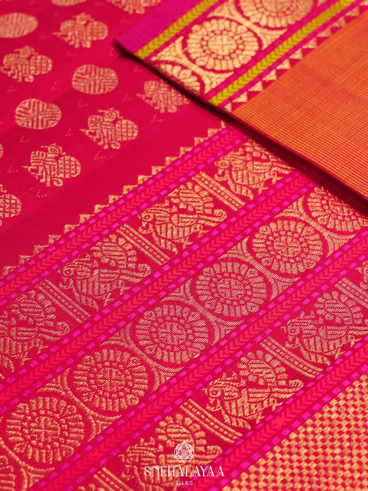 Rani Pink Kanjivaram Silk Saree