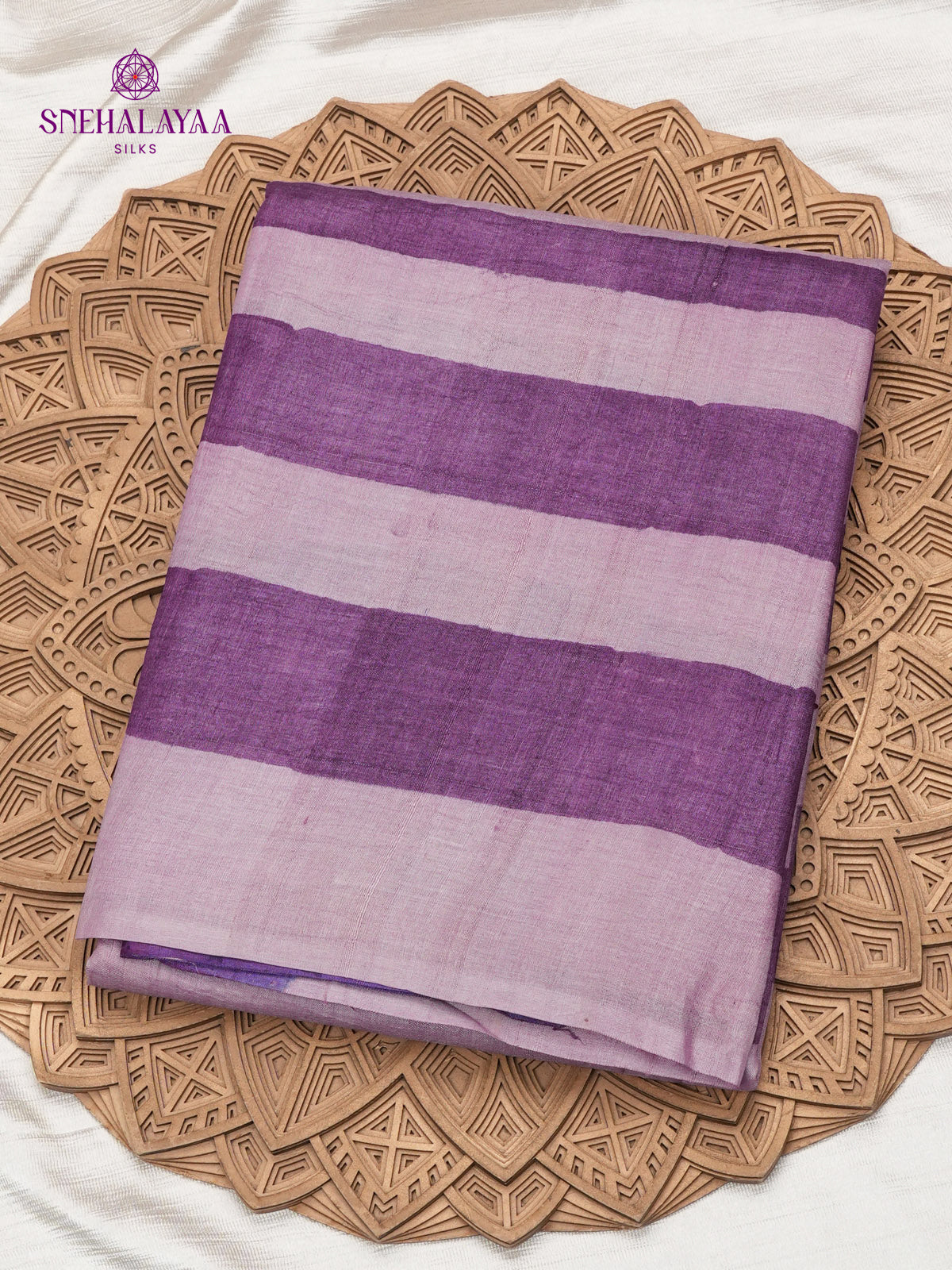 Lavender Tussar Silk Saree