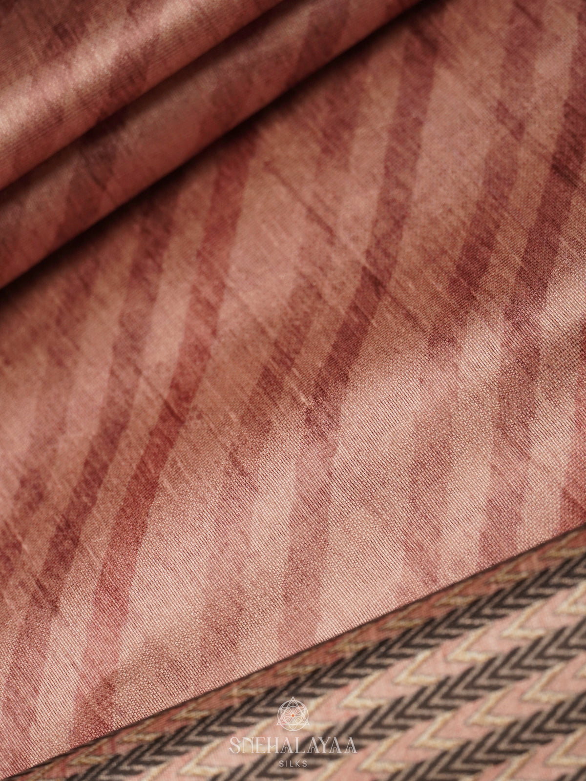 Pale Pink Tussar Embroidery Saree
