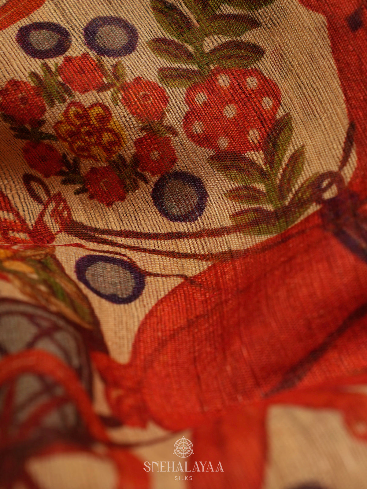 Beige Munga Tussar Saree with Navy Blue Border