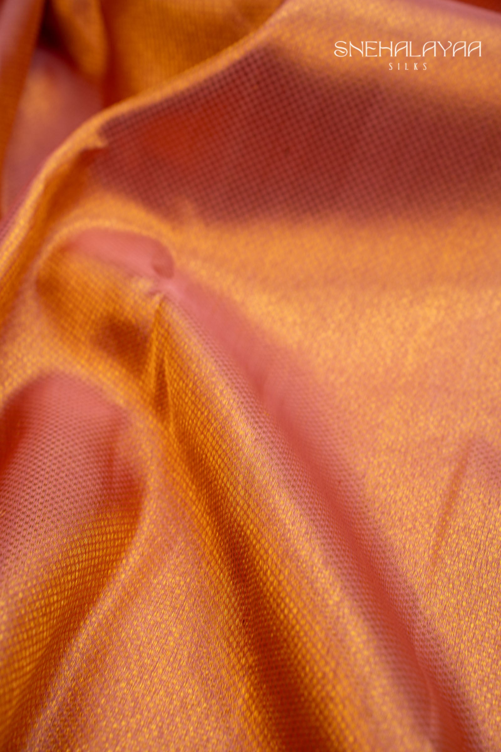 Golden Pink Kancheevaram Silk Saree