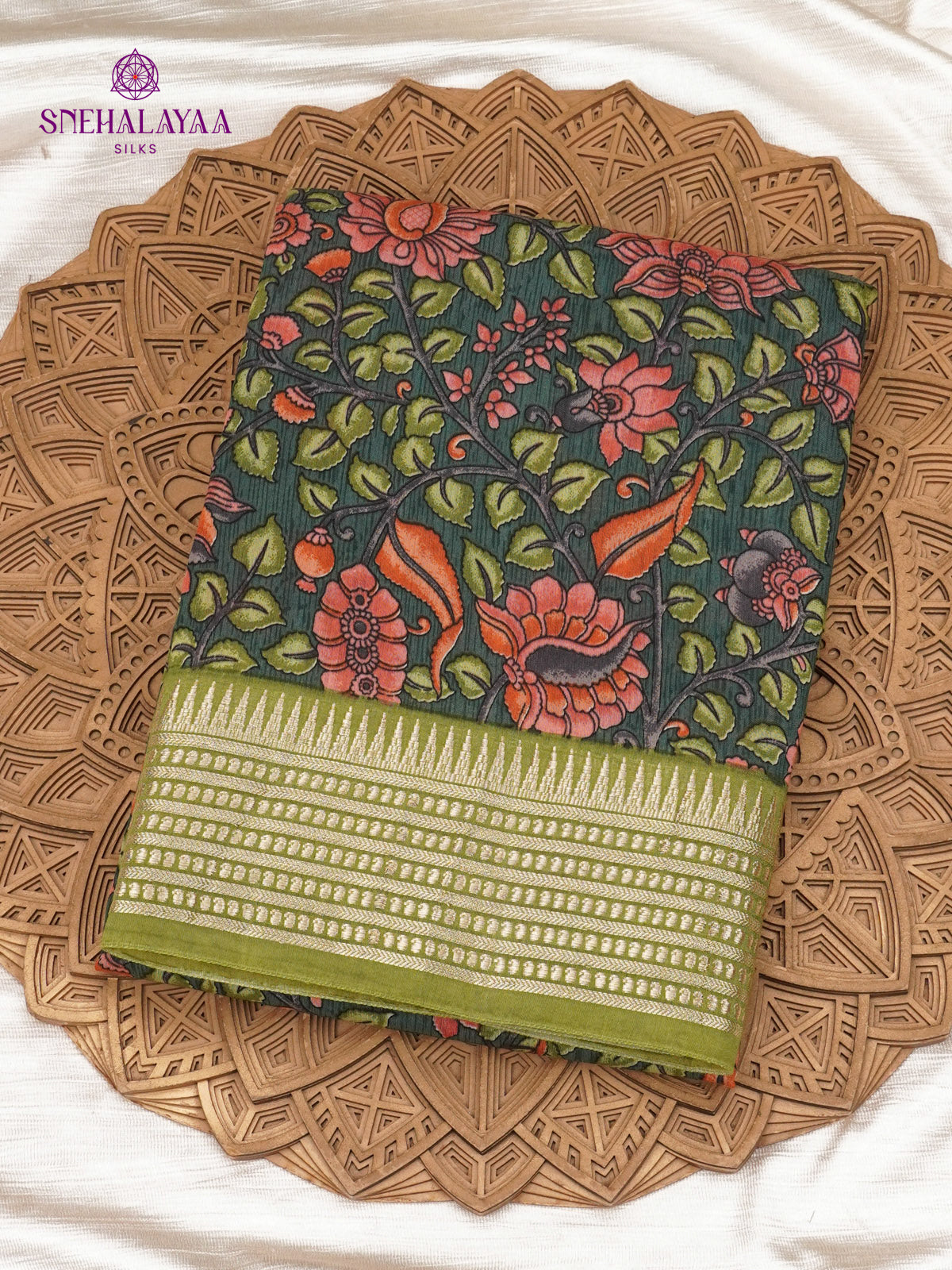 Green Chanderi Saree