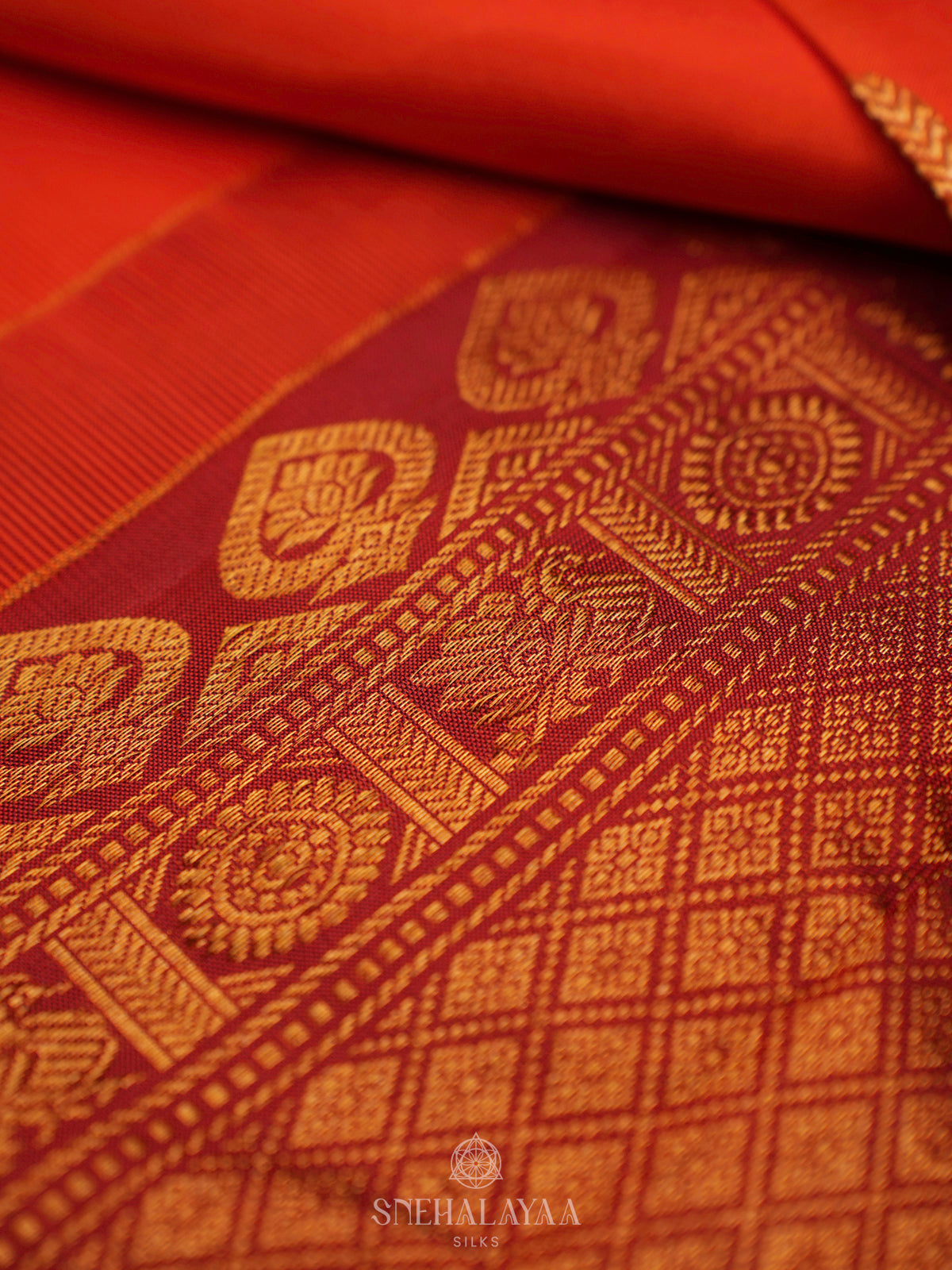 Orange Kanjivaram Silk Saree