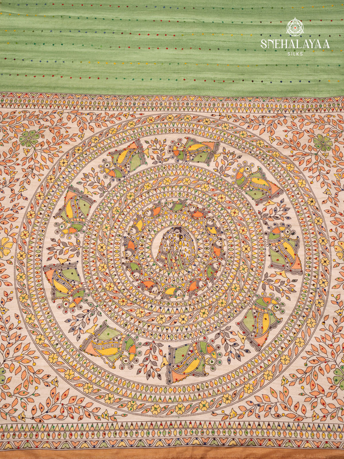 Pastel Green Tussar Saree