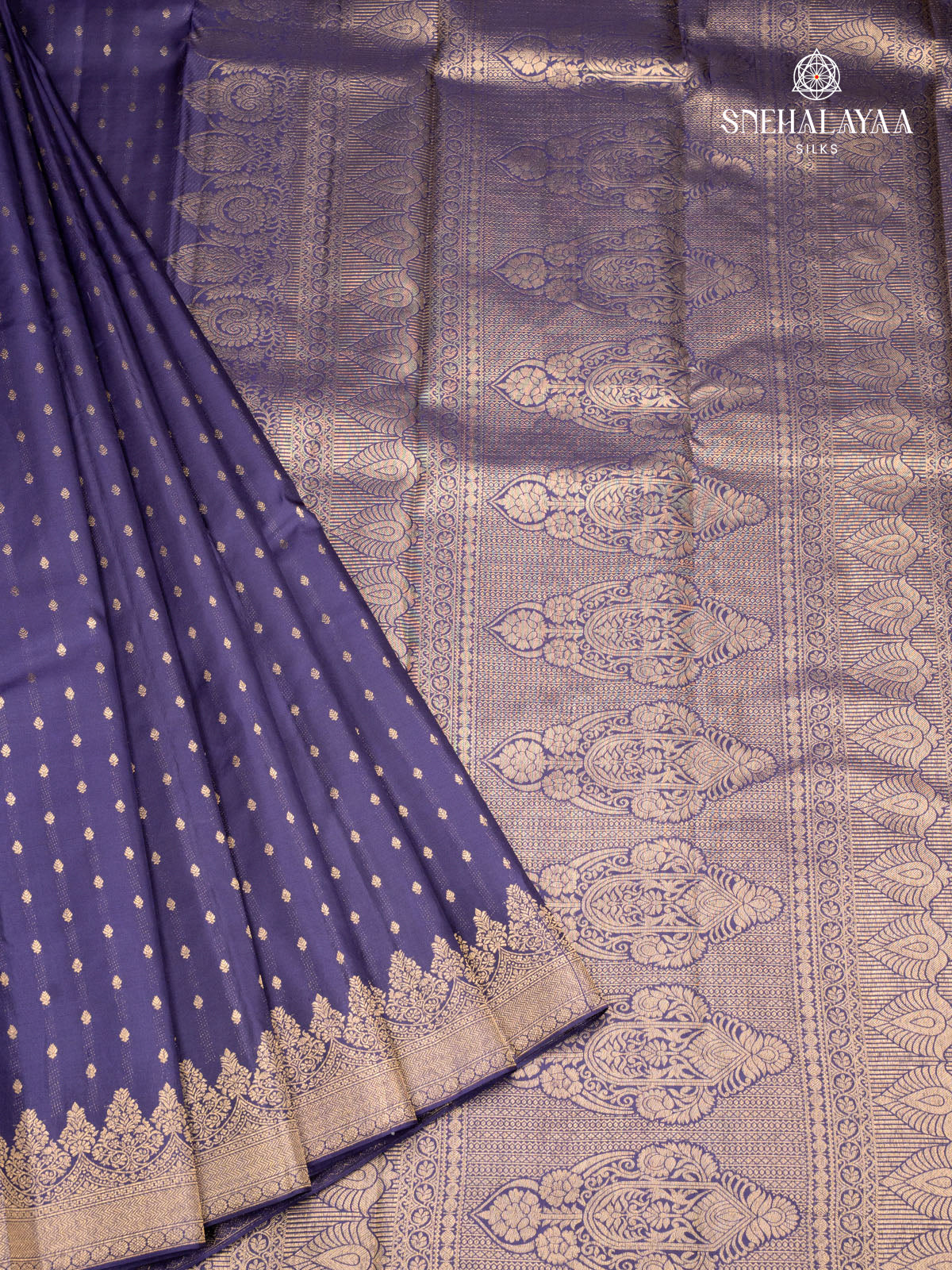 Navy Blue Kanjivaram Silk Saree