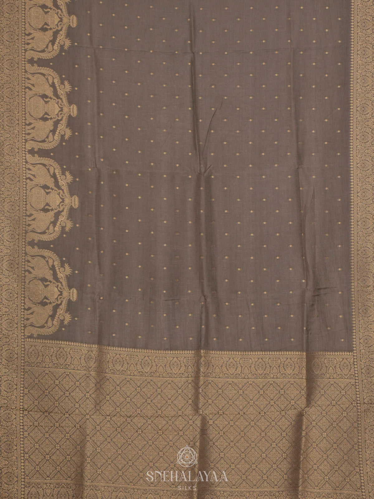 Brown Banaras Silk Saree
