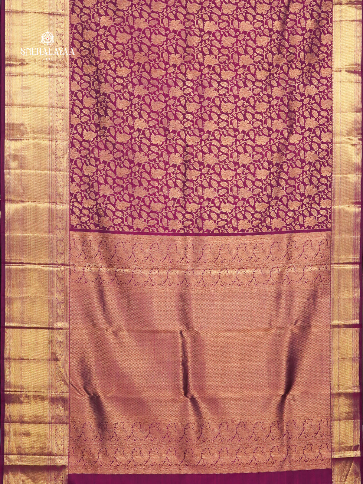 Magenta Kanjivaram silk saree